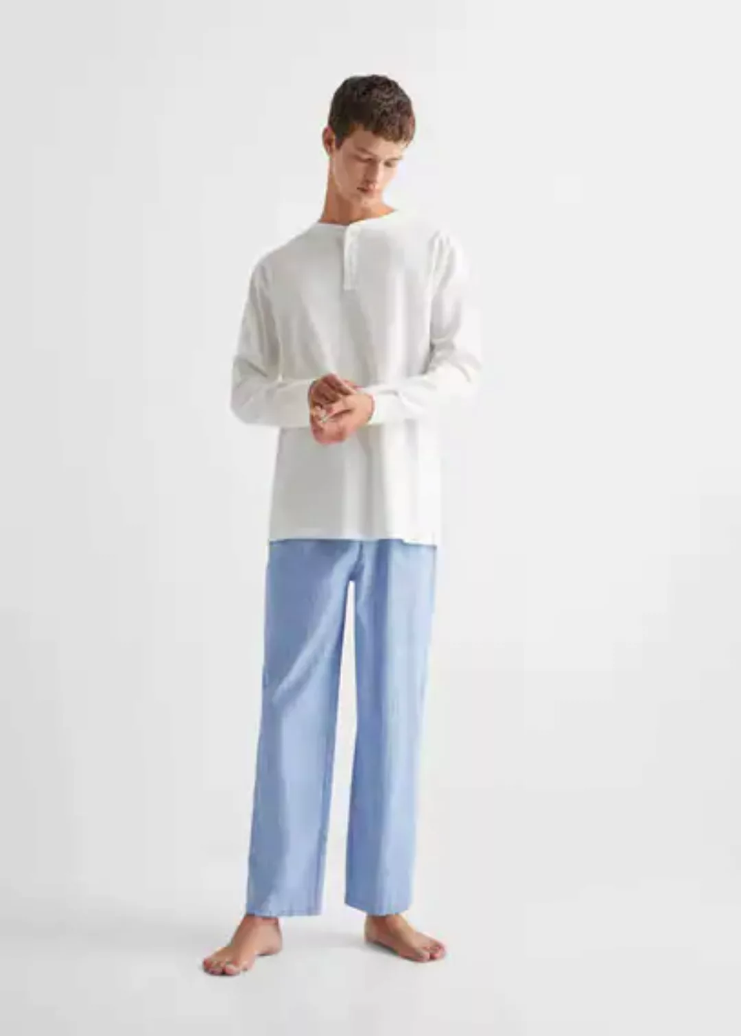 Langer Pyjama mit Streifen günstig online kaufen