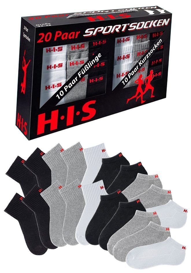 H.I.S Kurzsocken, (Set, 20 Paar), und Sneakersocken mit Frottee günstig online kaufen