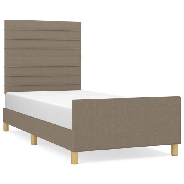 vidaXL Bett, Bettgestell ohne Matratze Taupe 100x200 cm Stoff günstig online kaufen