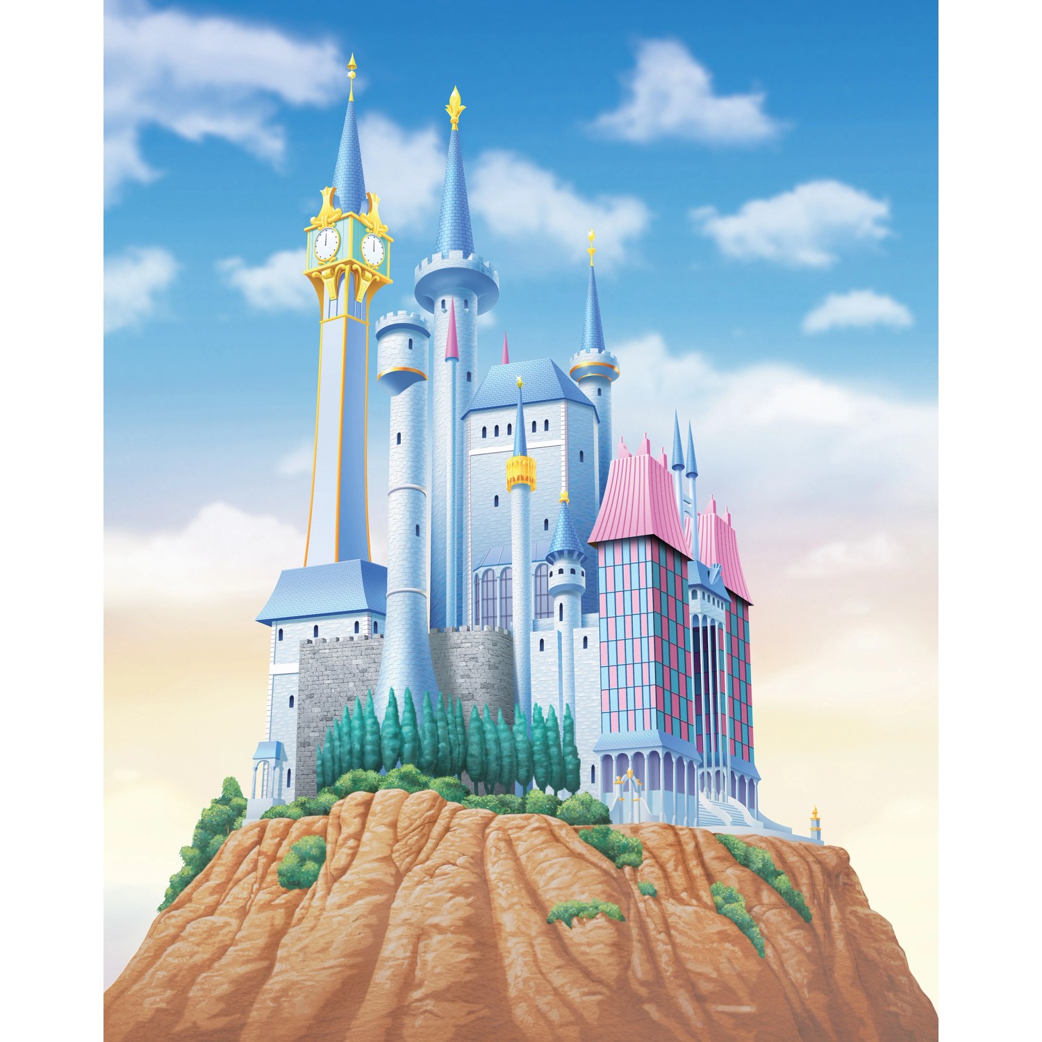 Komar Vlies Fototapete Disney Princess Cinderella Castle Mehrfarbig günstig online kaufen