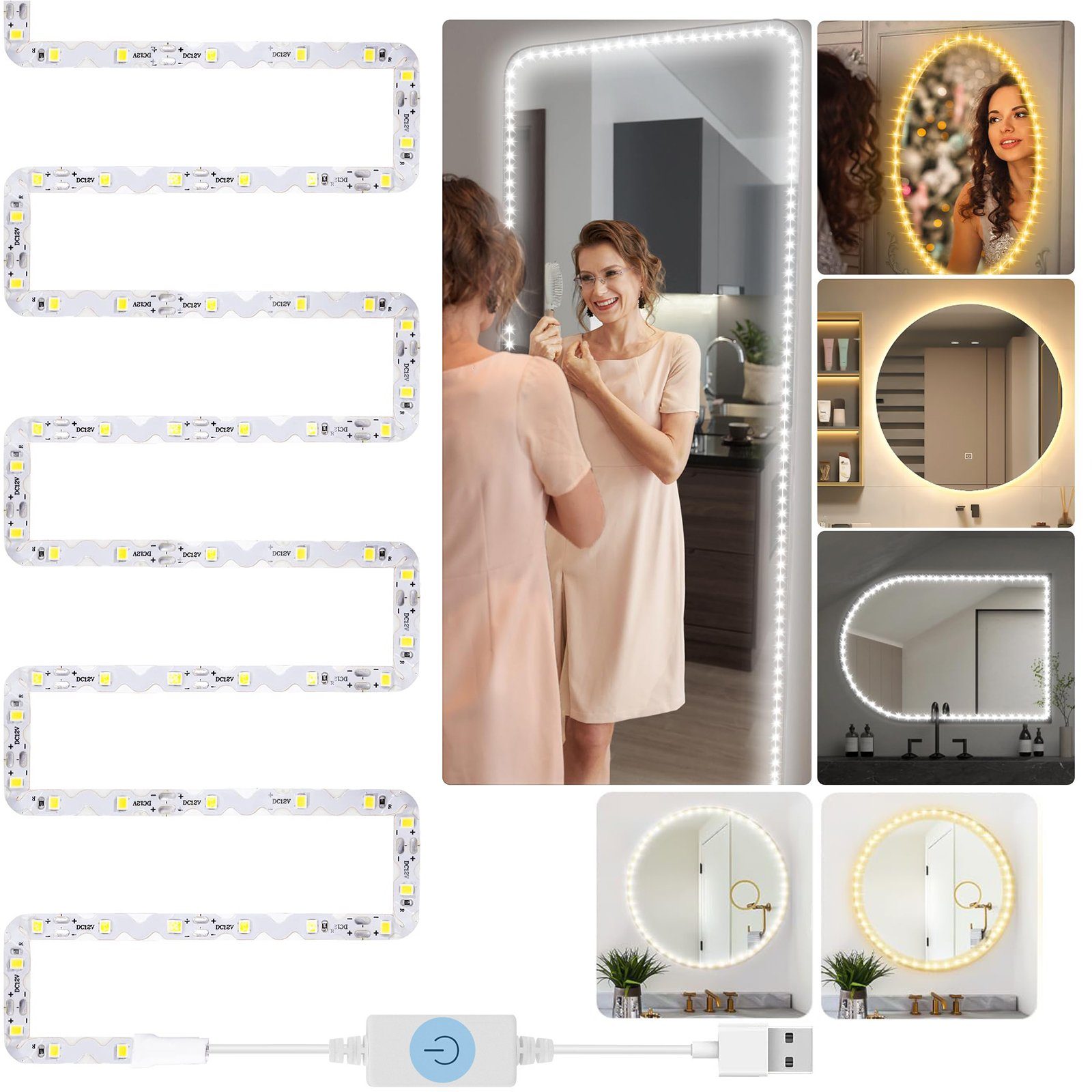 MUPOO LED Spiegelleuchte LED Kosmetikspiegel LED-Lichtleiste günstig online kaufen