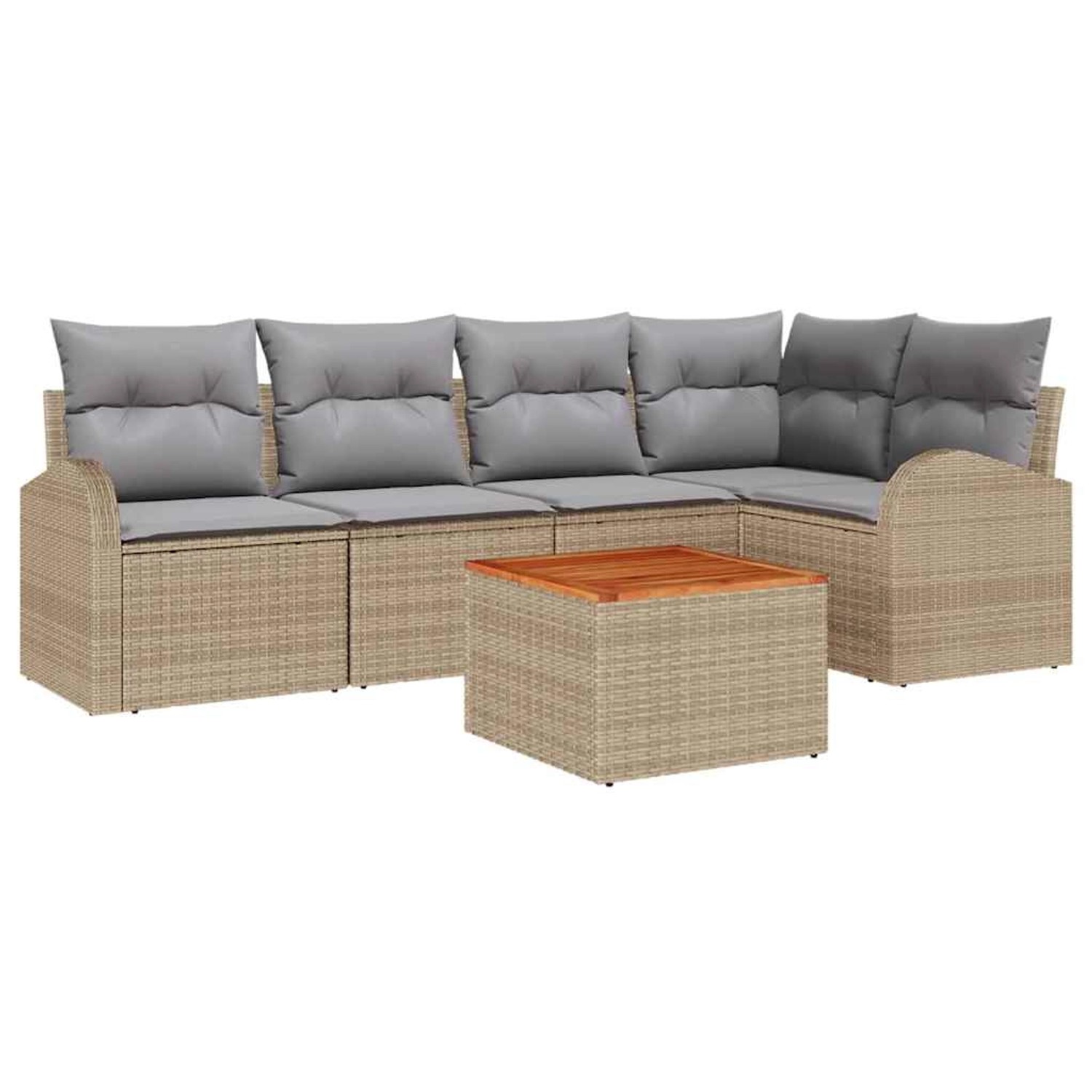 vidaXL Garten-Sofa-Set 6-Tlg Beige Hellgrau 3356250 günstig online kaufen
