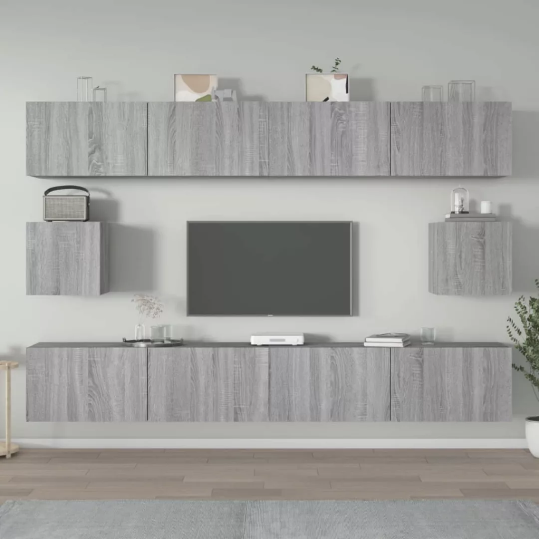 Vidaxl 6-tlg. Tv-schrank-set Grau Sonoma Holzwerkstoff günstig online kaufen