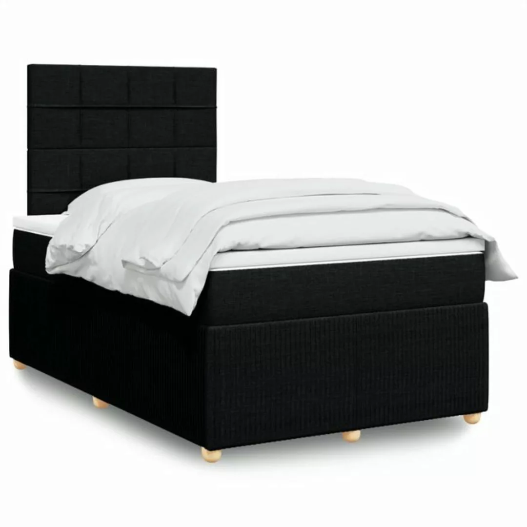 vidaXL Boxspringbett, Boxspringbett mit Matratze Schwarz 120x190 cm Stoff günstig online kaufen