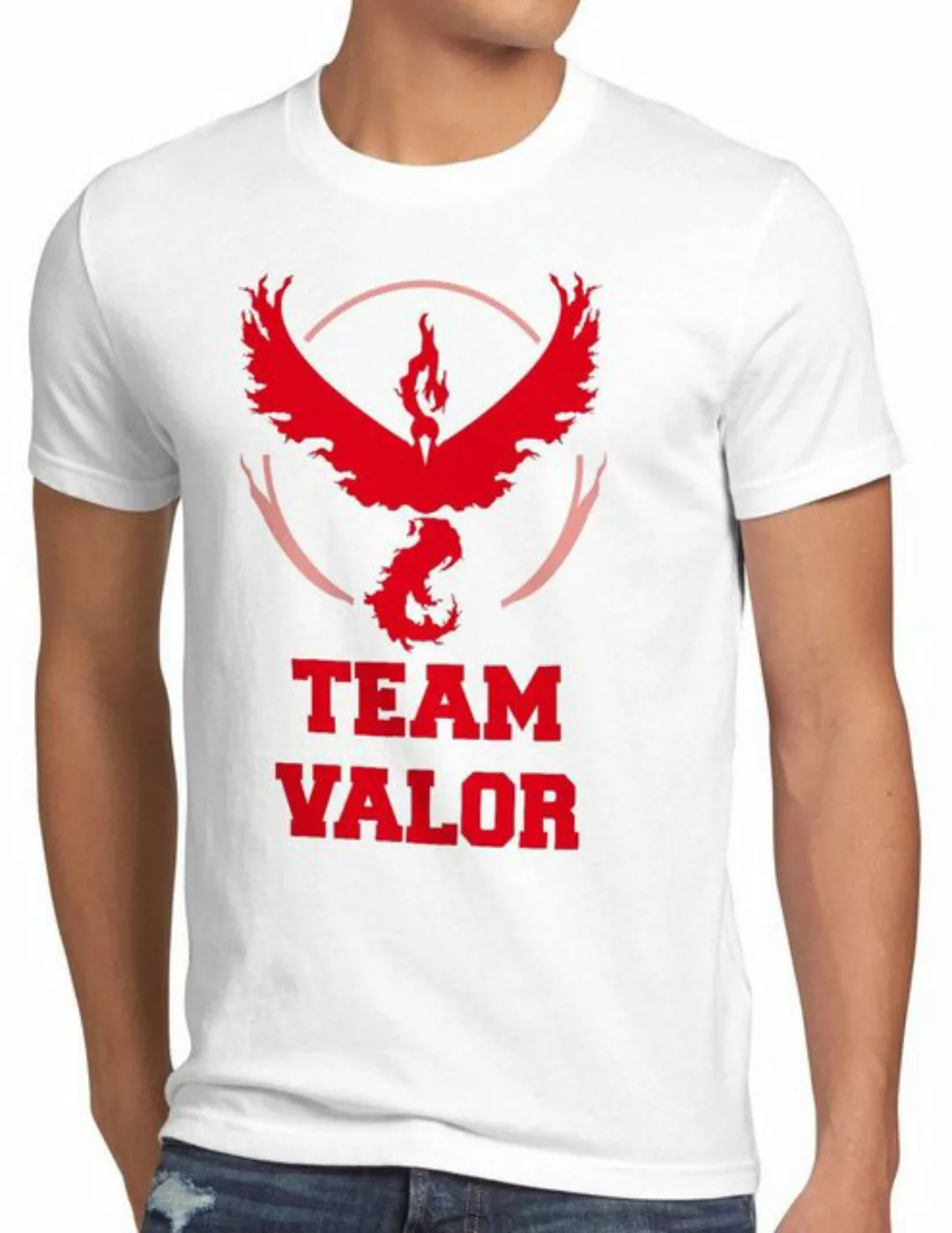 style3 T-Shirt Team Valor pokemon go Rot Red Wagemut arena game go kampf po günstig online kaufen