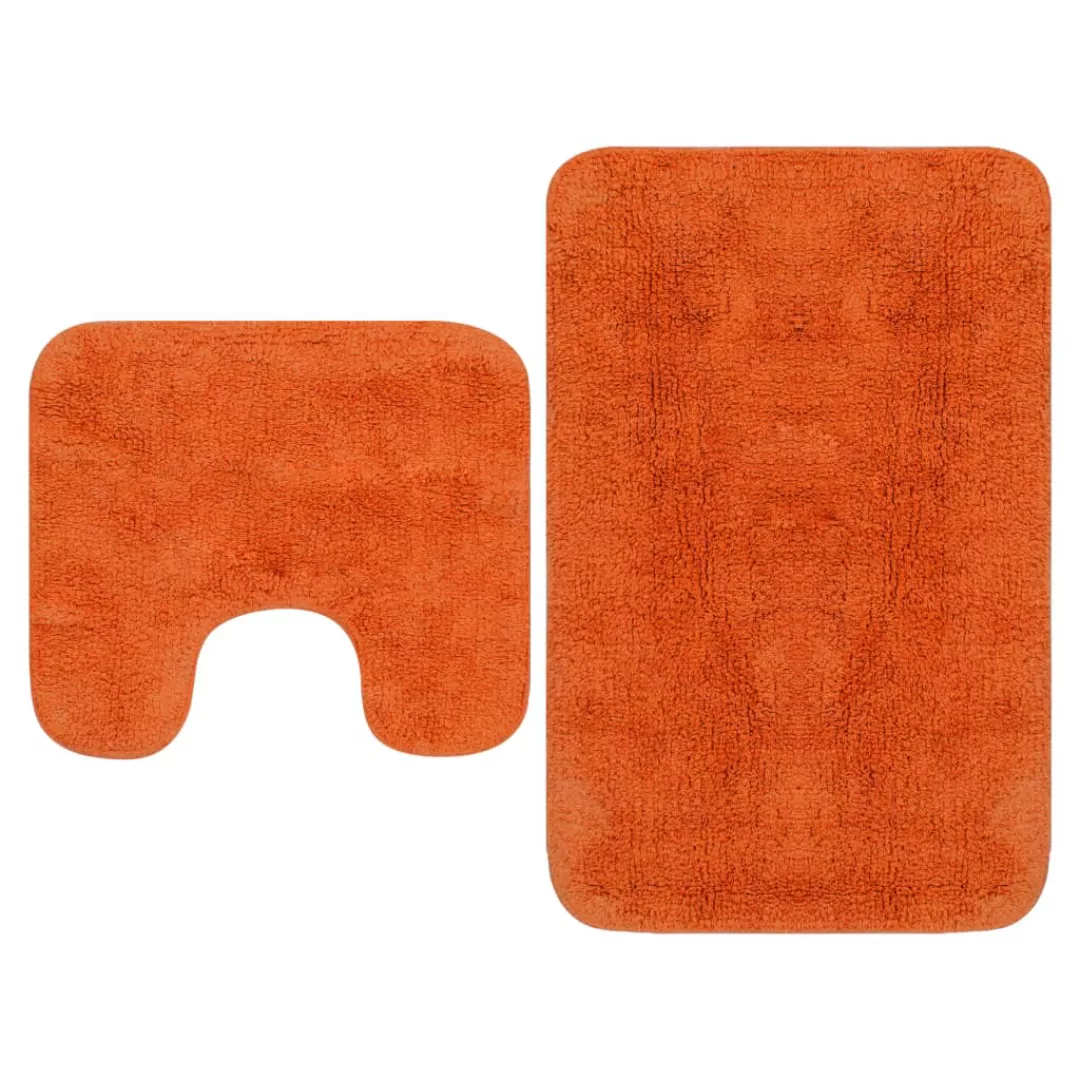 Vidaxl Badematten-set 2-tlg. Stoff Orange günstig online kaufen