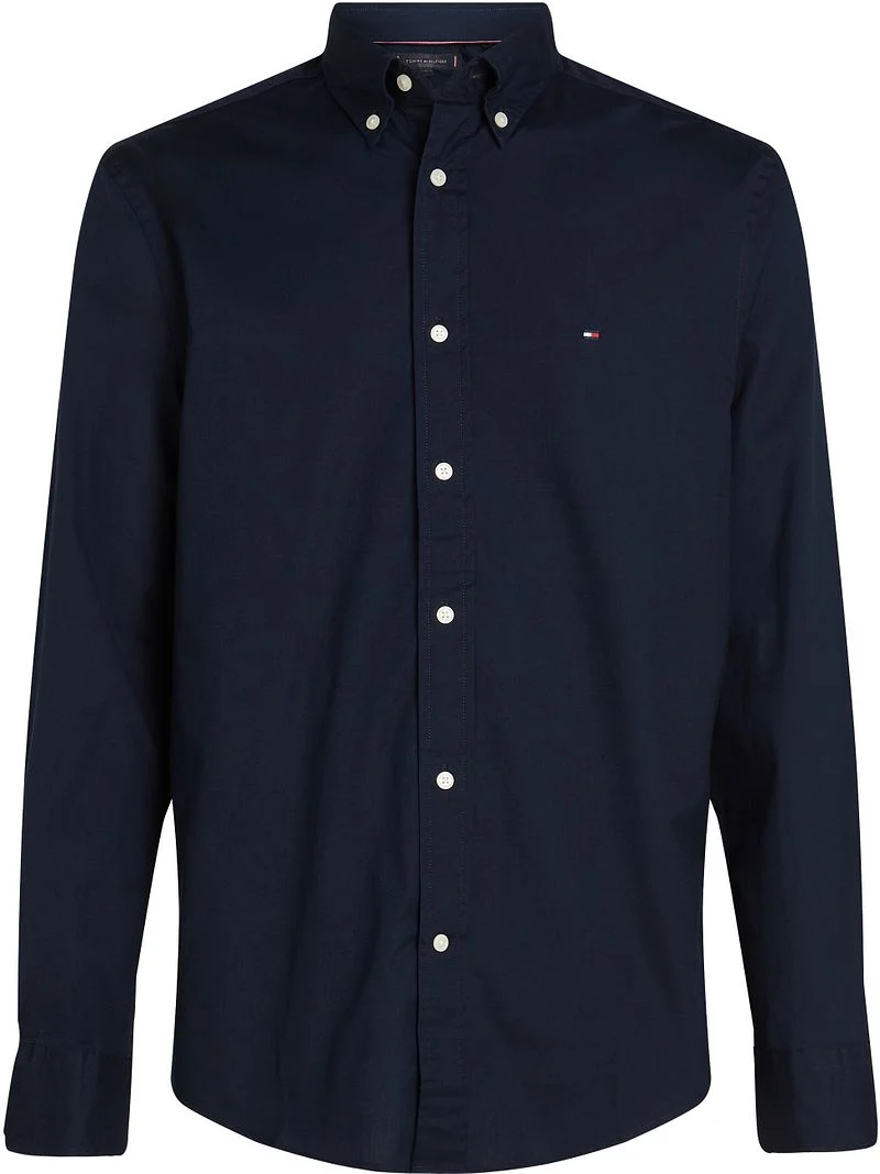 Tommy Hilfiger Poplin Hemd Flex Navy - Größe XXL günstig online kaufen