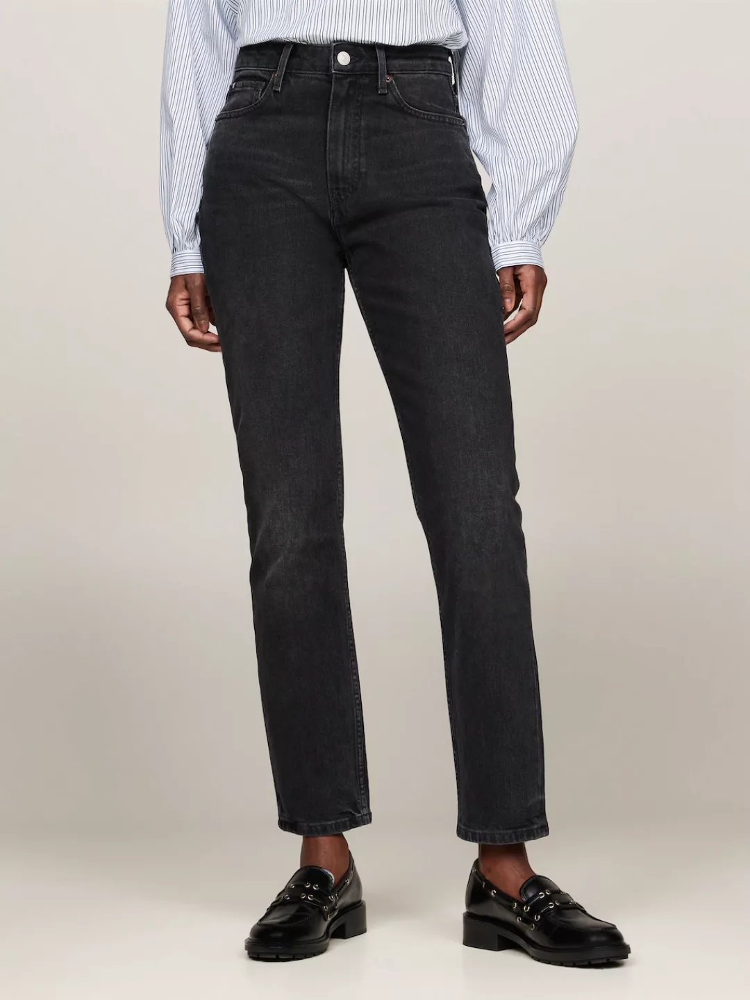 Tommy Hilfiger Slim-fit-Jeans "SLIM CIGARETTE HW A DARK BLUE", mit Tommy Hi günstig online kaufen