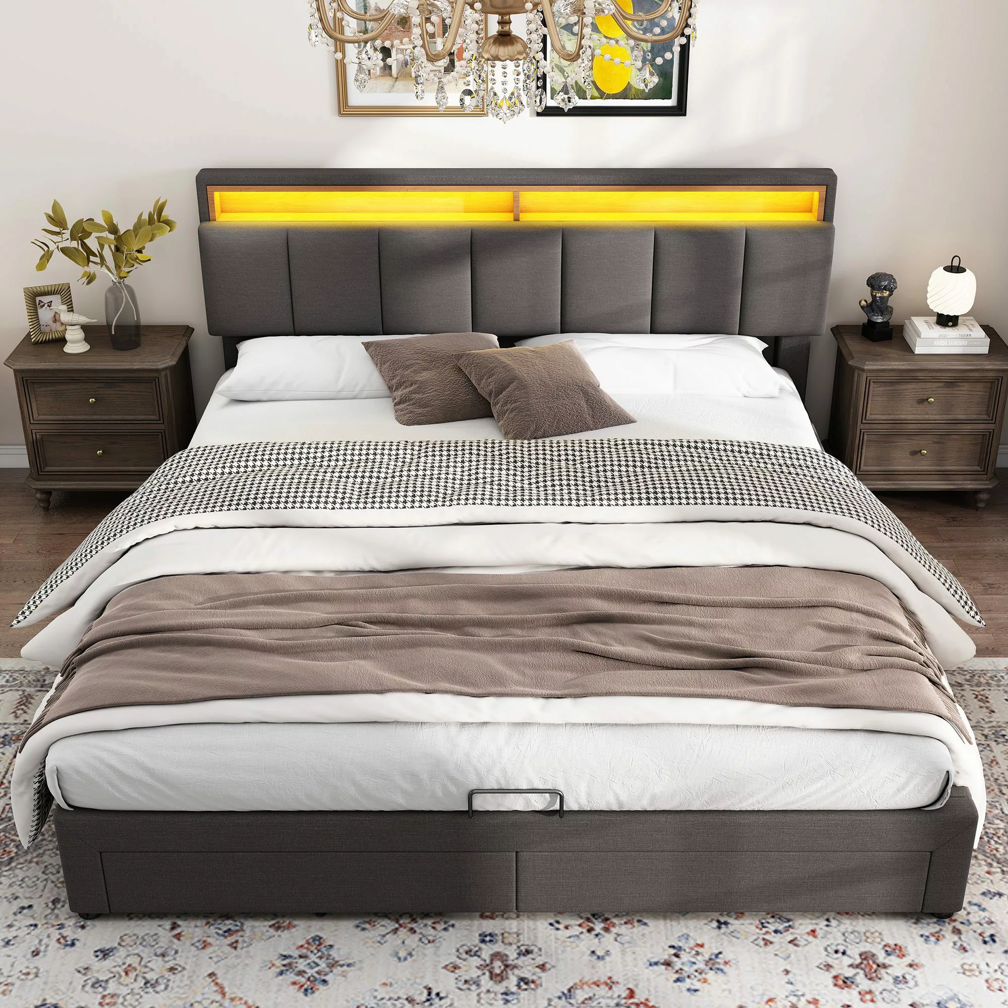 REDOM Polsterbett Doppelbett Bett Stauraumbett Jugendbett günstig online kaufen