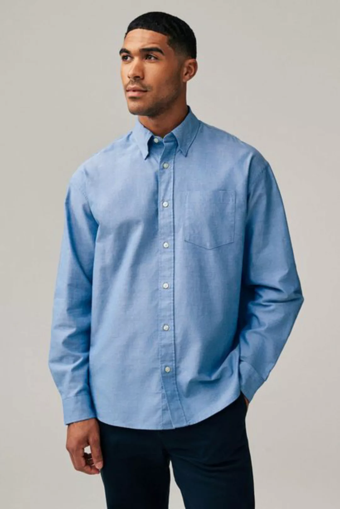 Next Langarmhemd Relaxed Fit Oxford-Hemd mit langen Ärmeln (1-tlg) günstig online kaufen