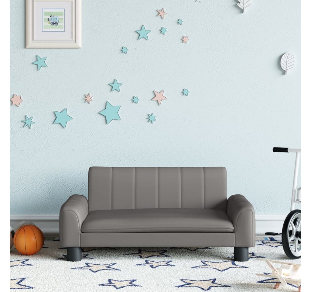 vidaXL Kindersofa Kindersofa Grau 70x45x30 cm Kunstleder Kindercouch Kinder günstig online kaufen