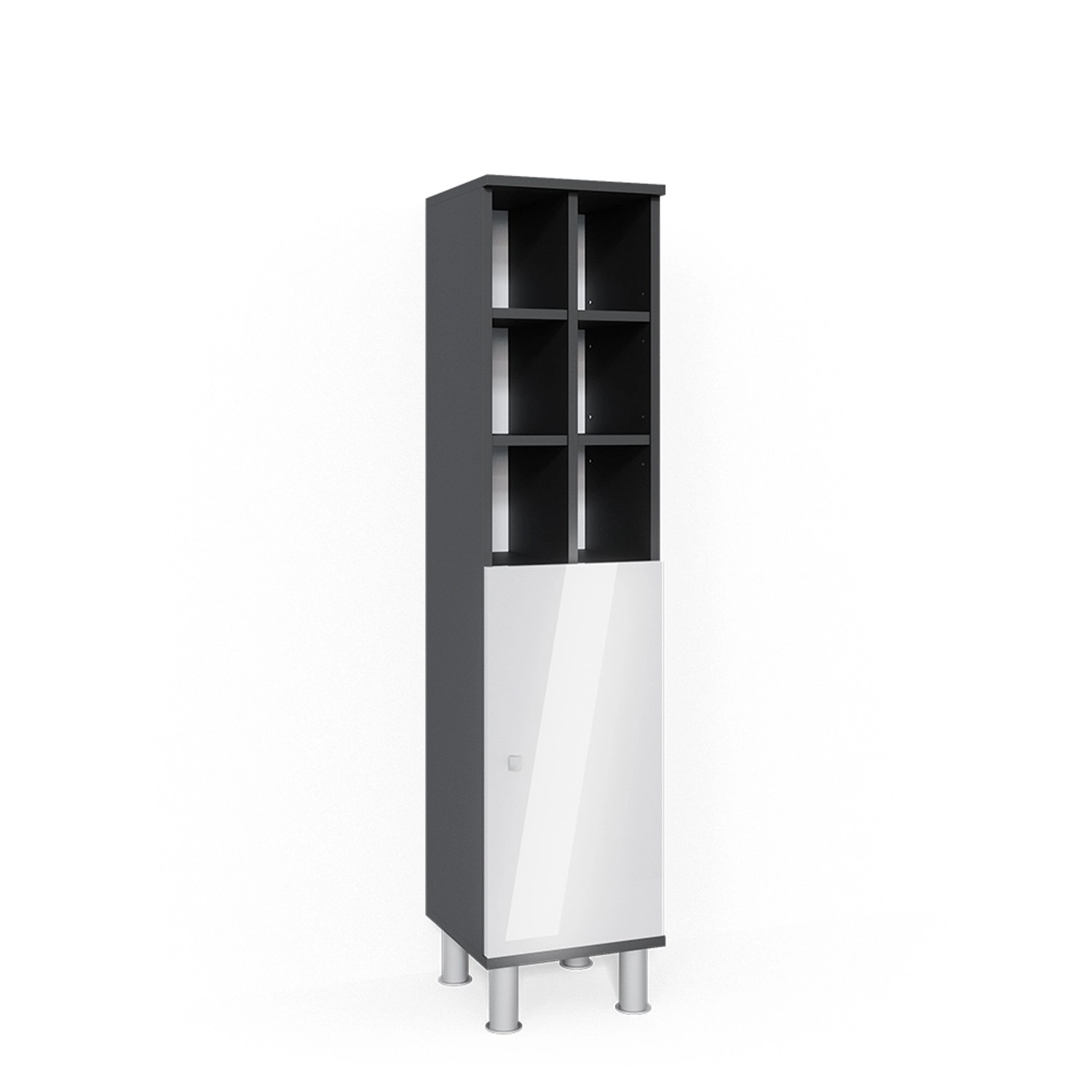 Vicco Midischrank Fynn, Weiß Hochglanz/Anthrazit, 30 günstig online kaufen
