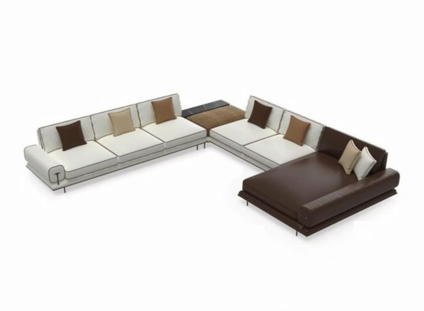 Xlmoebel Ecksofa Möbelset Holz Relax U-förmige Wohnlandschaft Eckcouch Desi günstig online kaufen