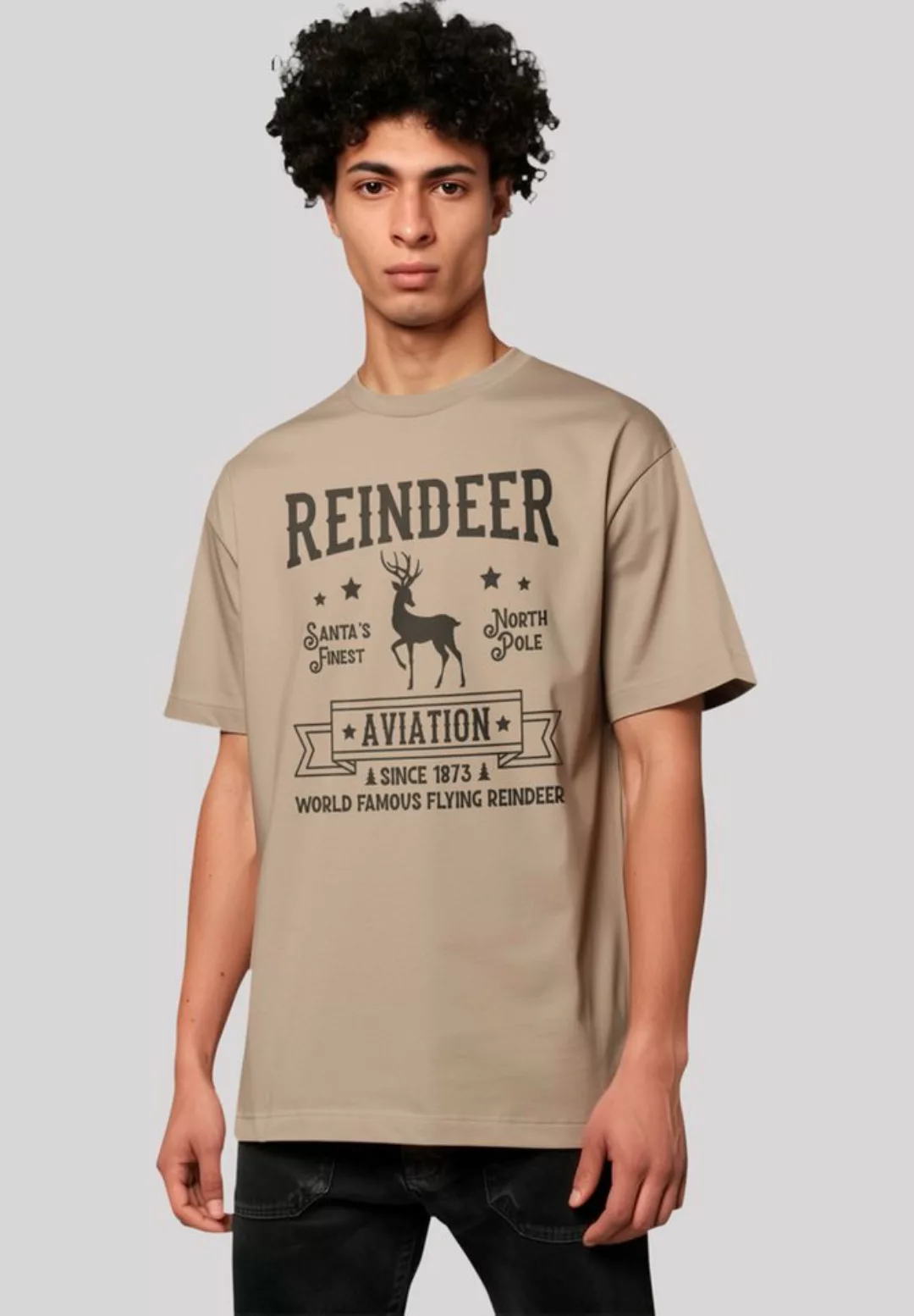 F4NT4STIC T-Shirt Reindeer Aviation Retro Weihnachts Sign Premium Qualität günstig online kaufen