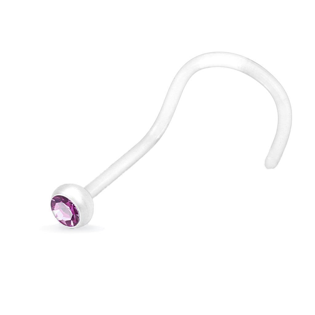 viva-adorno Nasenpiercing gebogen 0,8mm Nasenstecker Bioflex günstig online kaufen