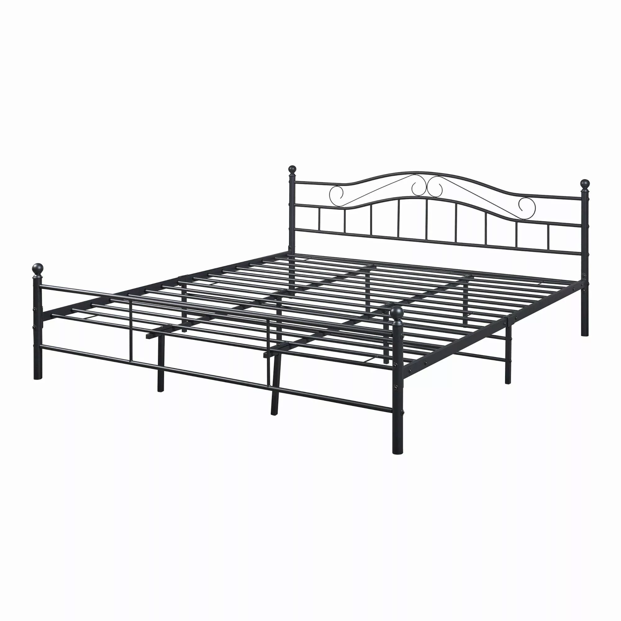 en.casa Metallbett, »Florenz« 180x200cm Schwarz + günstig online kaufen