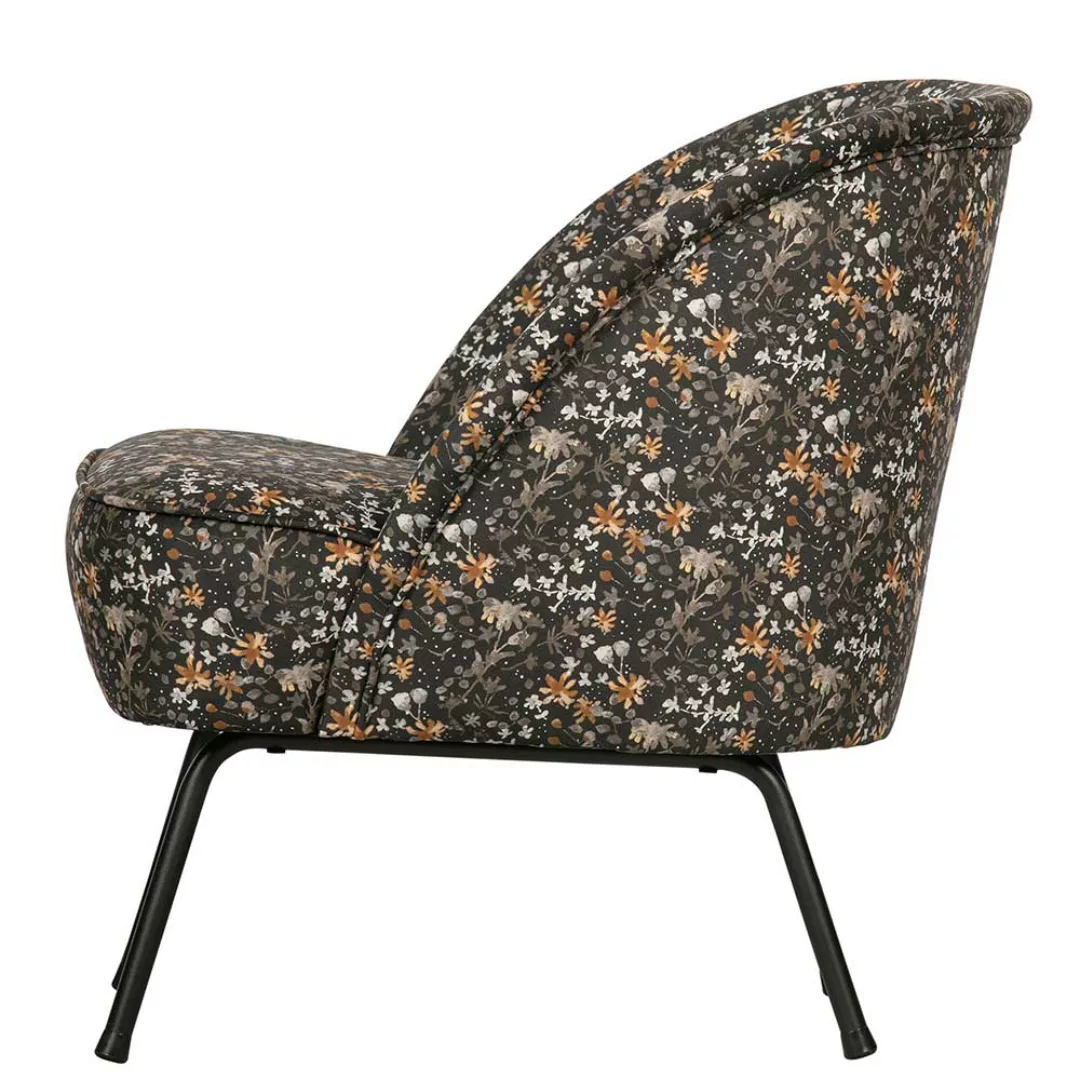 Retro Sessel floral gemustert Samtbezug günstig online kaufen