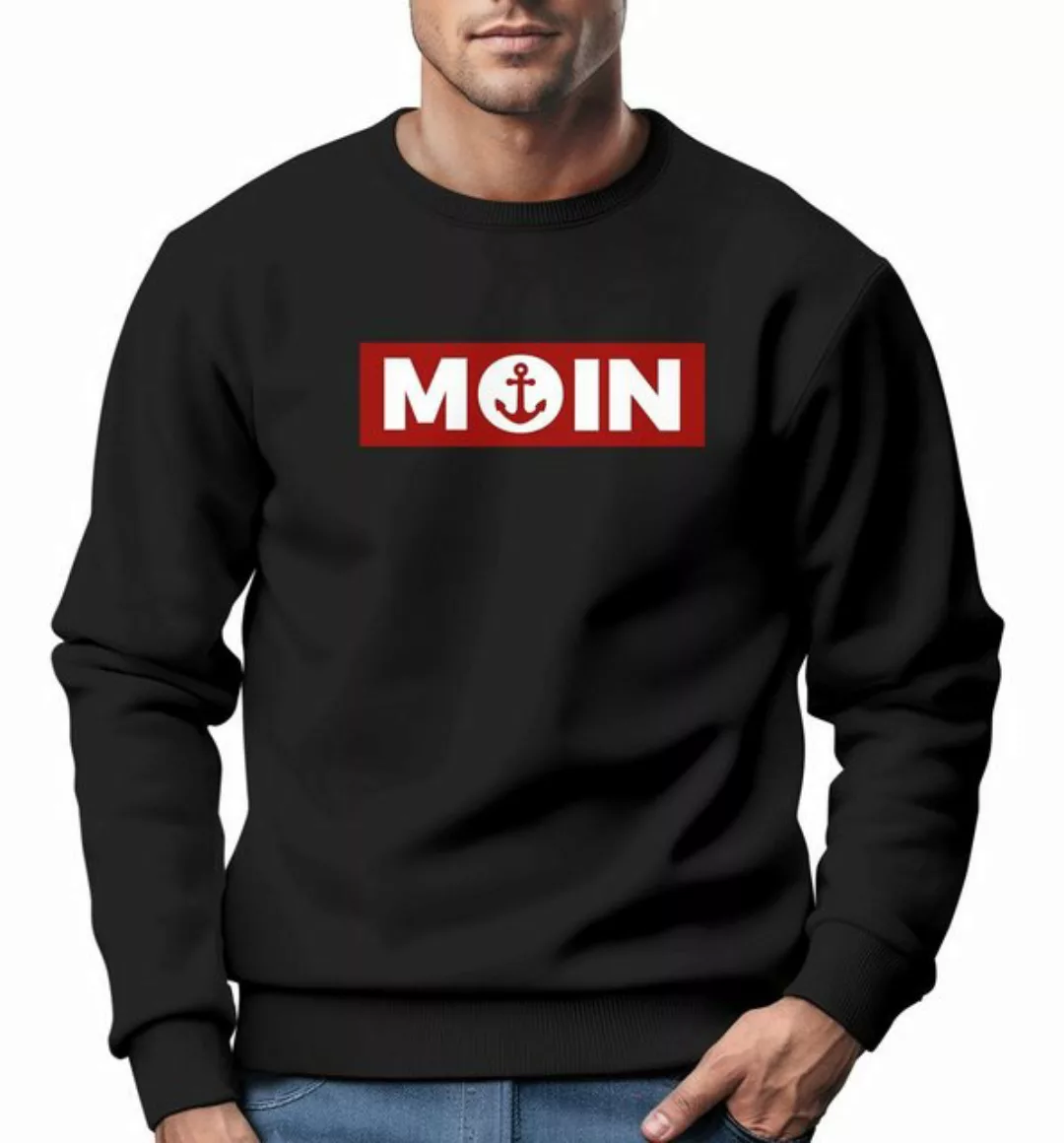 Neverless Sweatshirt Sweatshirt Herren Moin norddeutsch Morgen Anker Rundha günstig online kaufen