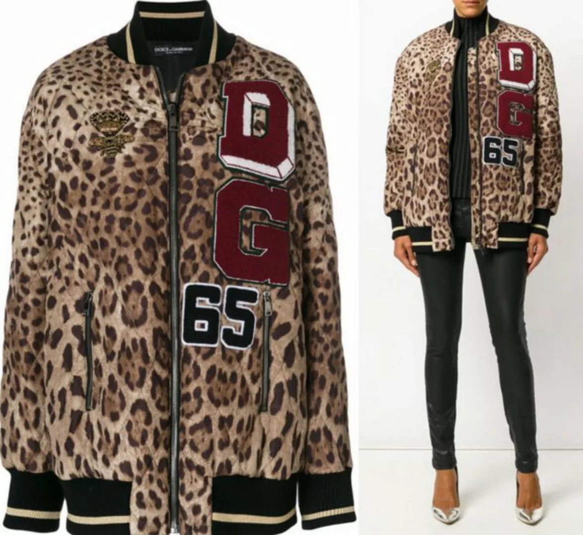 DOLCE & GABBANA Bomberjacke DOLCE GABBANA LEOPARD BOMBER JACKET PARKA OVERS günstig online kaufen