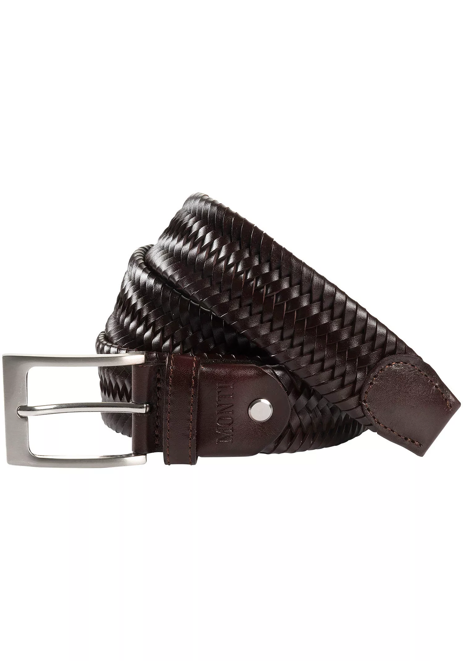 MONTI Flechtgürtel "RIO", 3,5 cm breit, Elastisches Leder-Flechtband, Casua günstig online kaufen