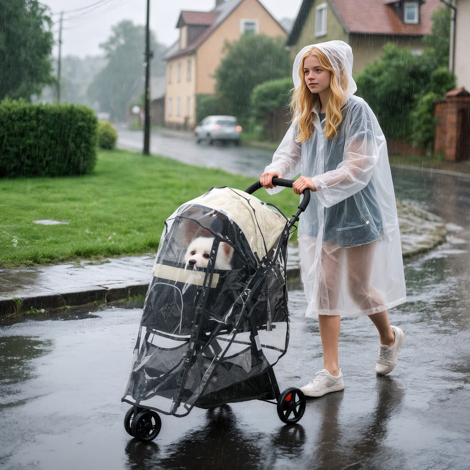 PawHut 2 in 1 Hundewagen Hundebuggy mit Regenschutz klappbar für Hunde & Ka günstig online kaufen
