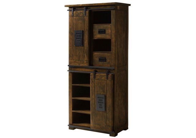 Massivmoebel24 Dreh-/Schwebetürenschrank (Schrank Mango 80x45x175 braun lac günstig online kaufen