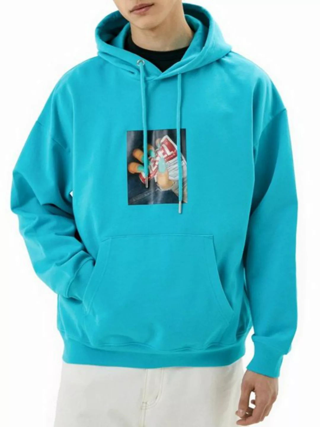 Diesel Kapuzensweatshirt Relaxed Fit Hoodie Türkis Blau - S-UMMER-A84 5II günstig online kaufen