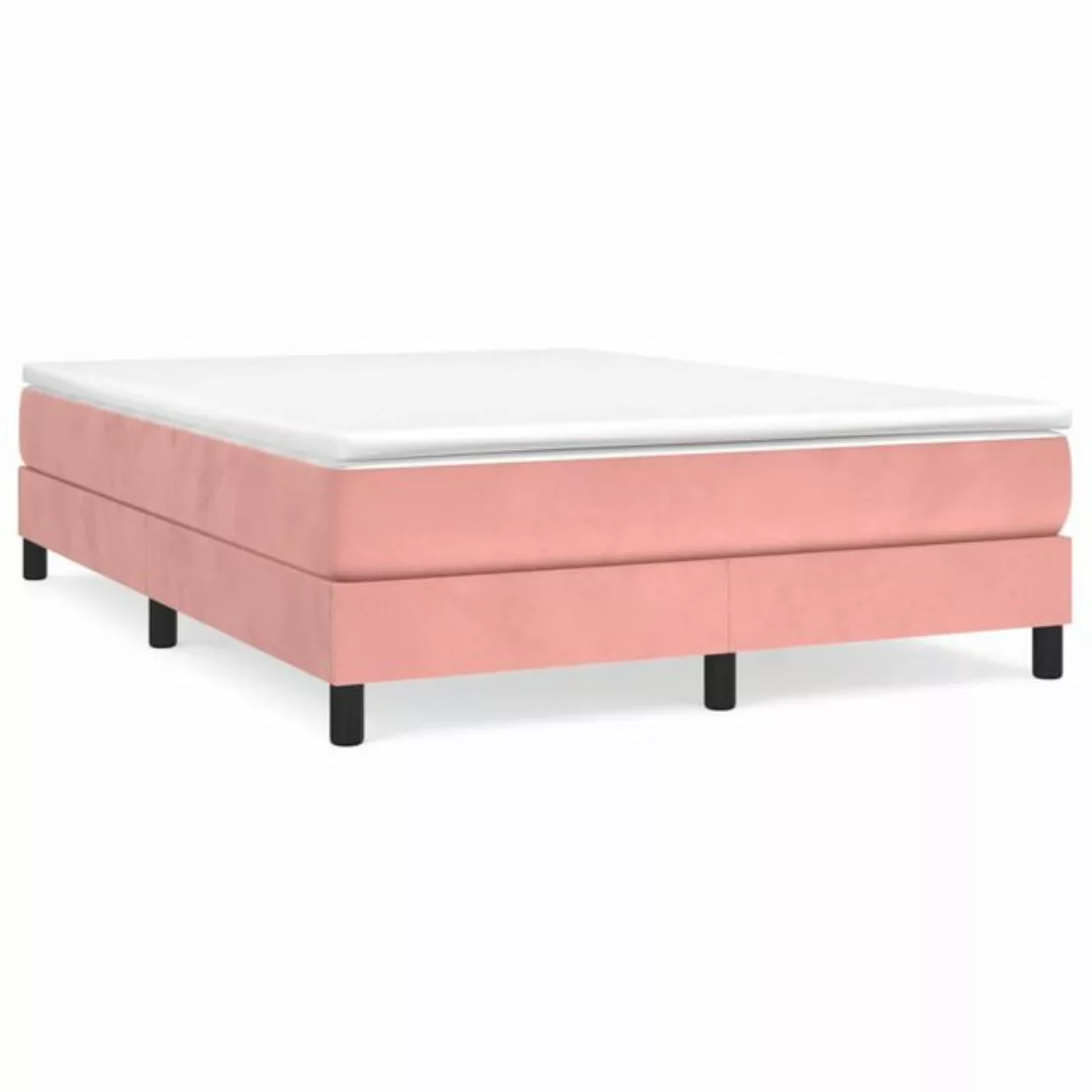 furnicato Bett Boxspringbett mit Matratze Rosa 140x190 cm Samt günstig online kaufen