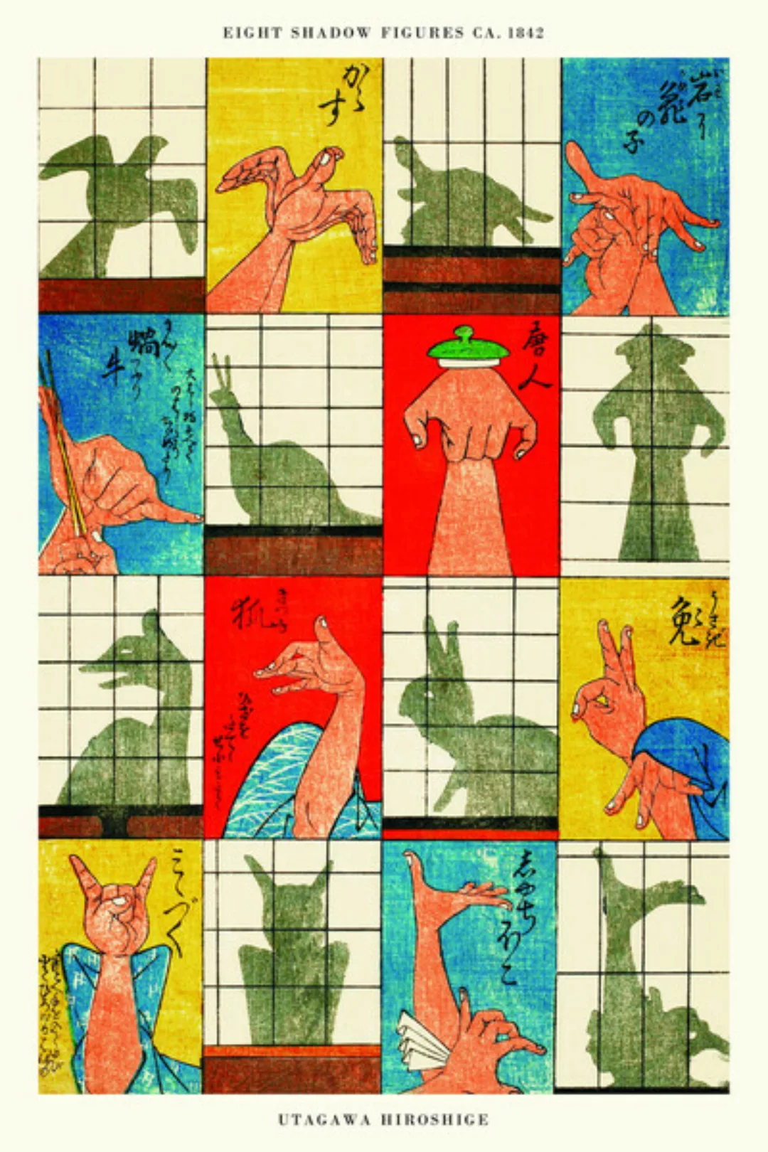 Poster / Leinwandbild - Utagawa Hiroshige: Acht Schattenfiguren - Ausstellu günstig online kaufen
