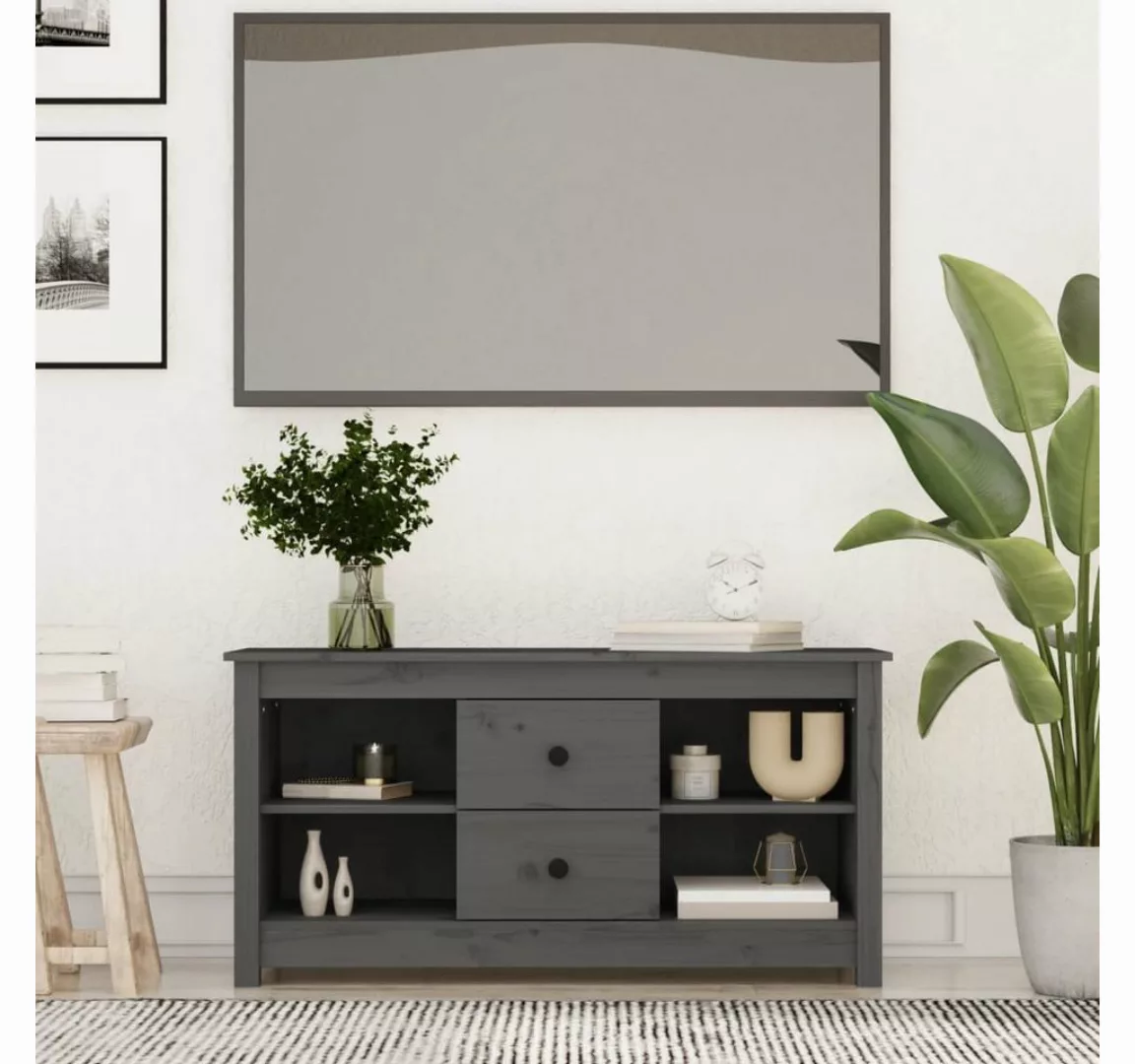 vidaXL TV-Schrank TV-Schrank Grau 103x36,5x52 cm Massivholz Kiefer (1-St) günstig online kaufen