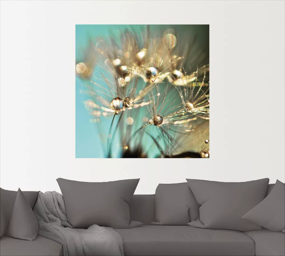 Artland Wandbild "Pusteblume glänzendes Gold", Blumen, (1 St.), als Alubild günstig online kaufen