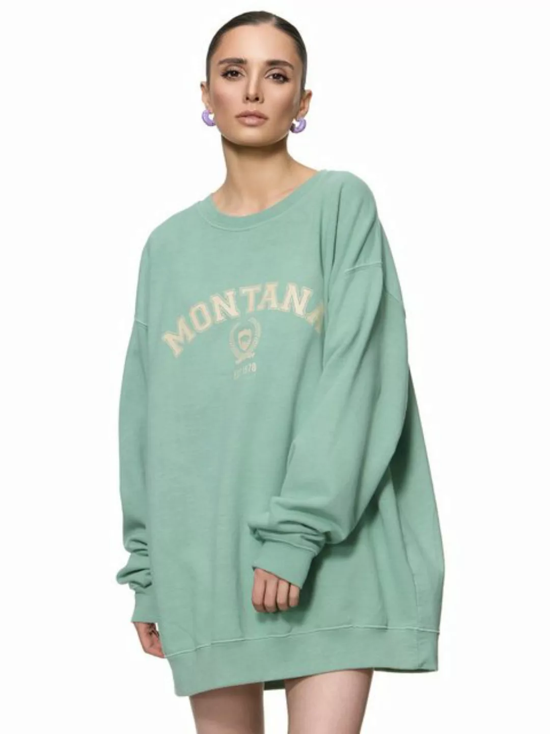 Worldclassca Sweatshirt Worldclassca Oversized Sweatshirt MONTANA Print Lan günstig online kaufen