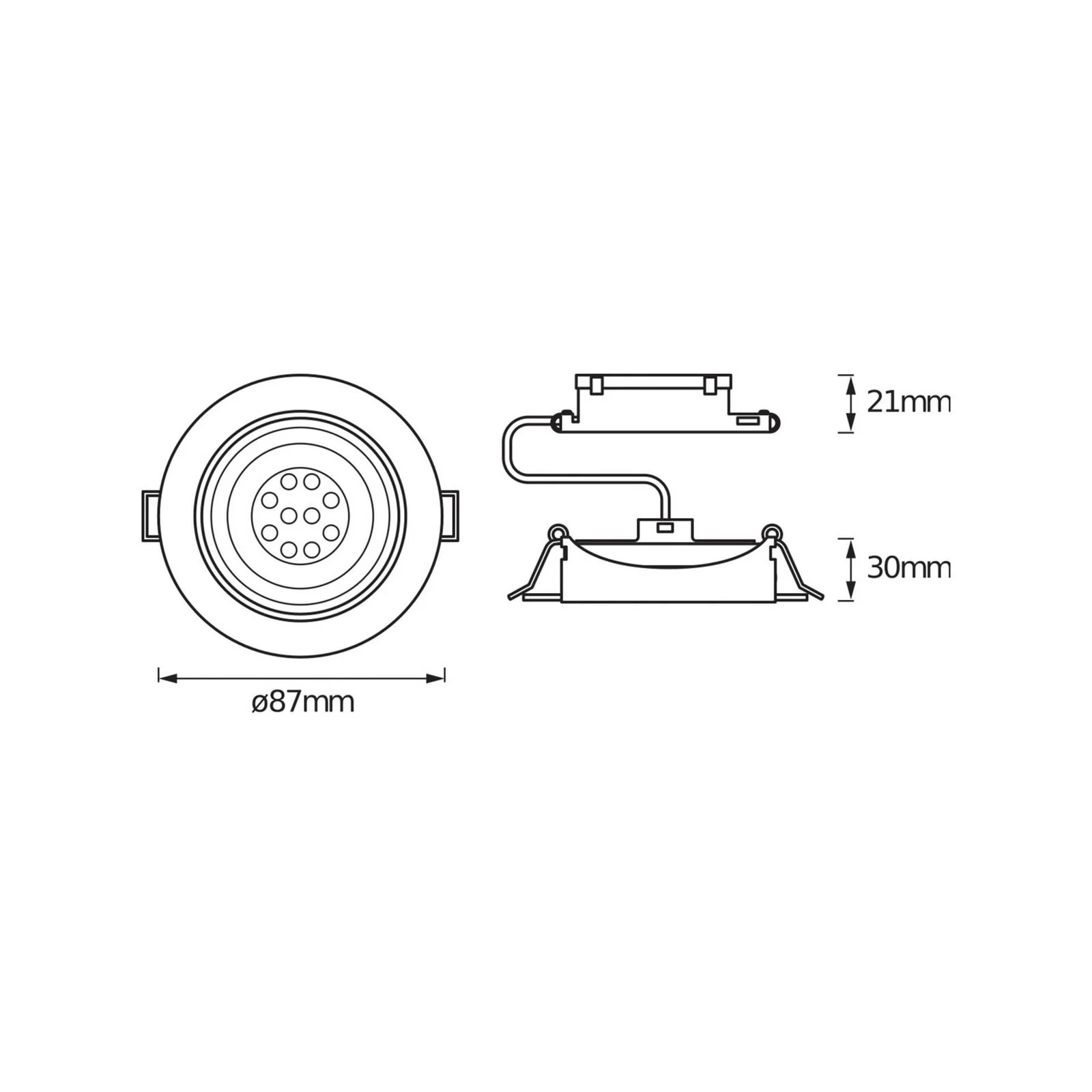 OSRAM LED-Einbauspot 3er-Set, weiß, Ø 9 cm, Metall, 827, dim günstig online kaufen