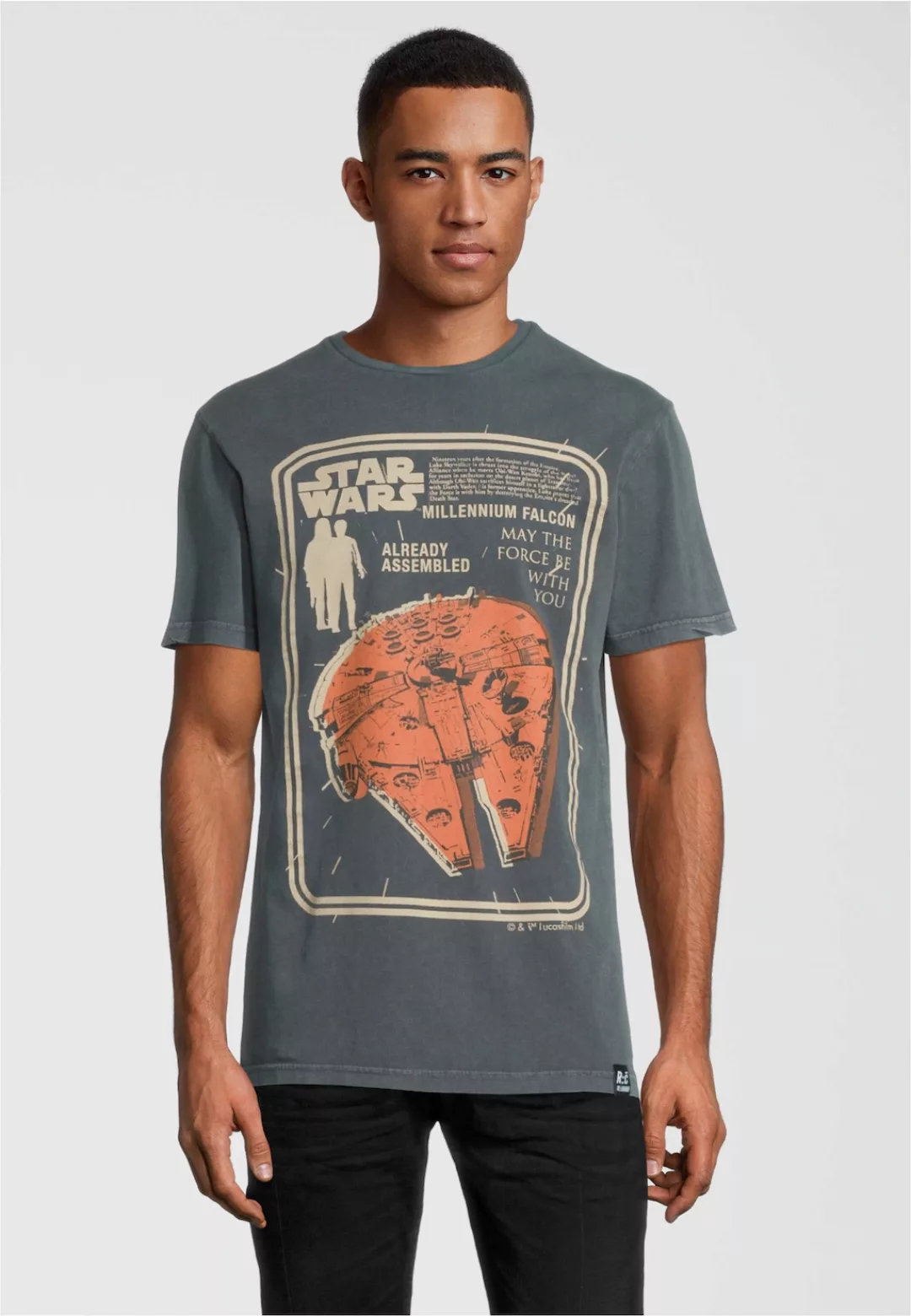 Recovered T-Shirt "Star Wars Millenium Falcon Assembled", im zeitlosen Desi günstig online kaufen