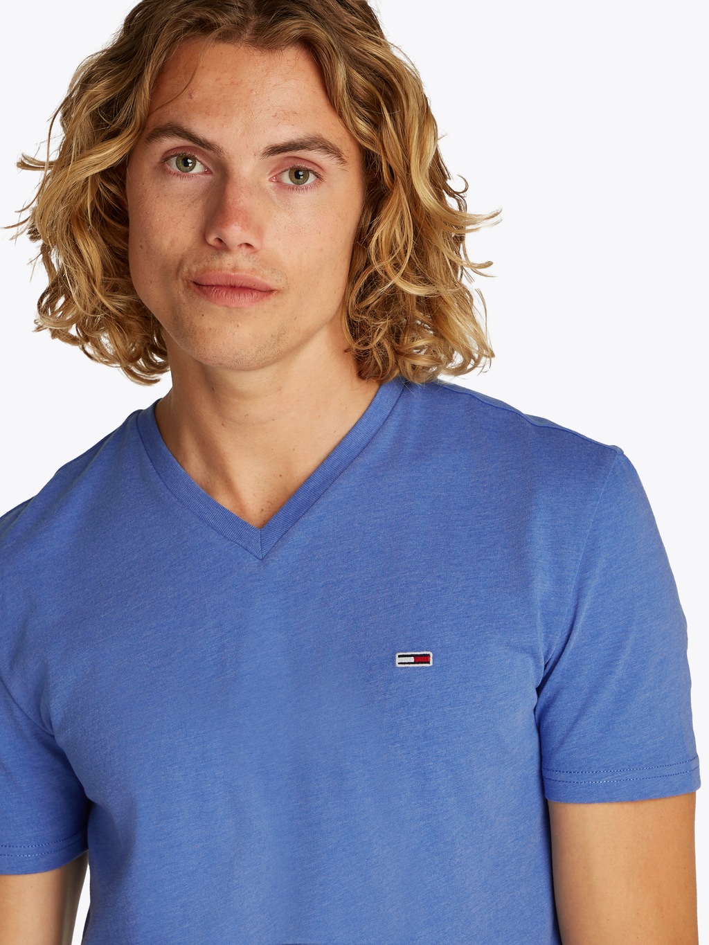 Tommy Jeans T-Shirt "TJM XSLIM JASPE VNECK TEE EXT", in Melange-Optik günstig online kaufen