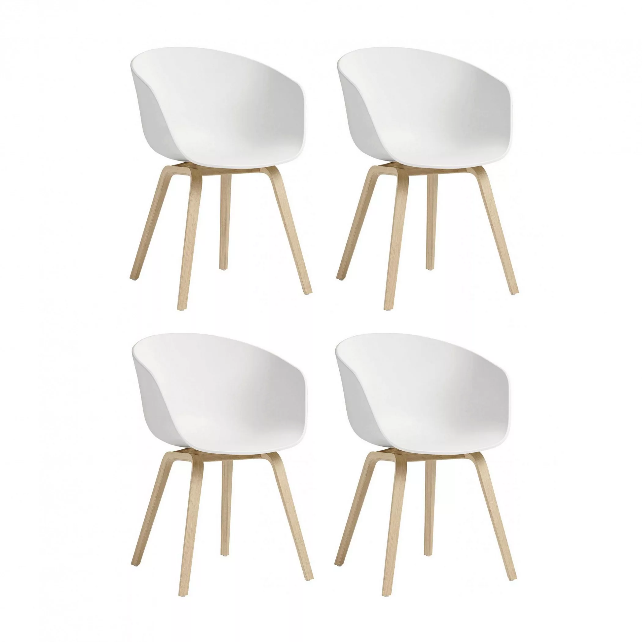 HAY - HAY About a Chair 22 Armlehnstuhl 4er Set - weiß/Sitzschale Polypropy günstig online kaufen