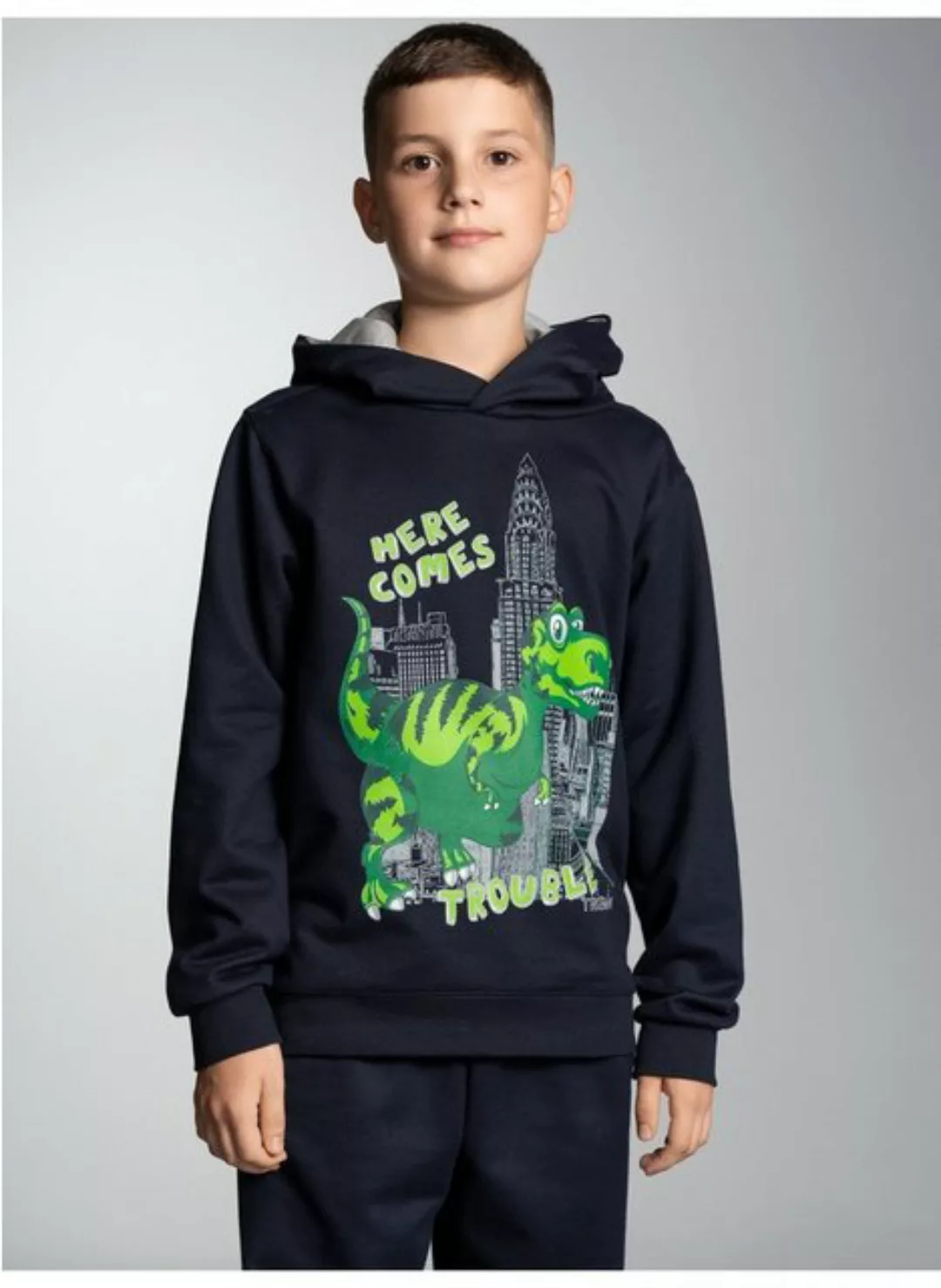 Trigema Sweatshirt TRIGEMA Hoodie mit großem Dino-Printmotiv günstig online kaufen