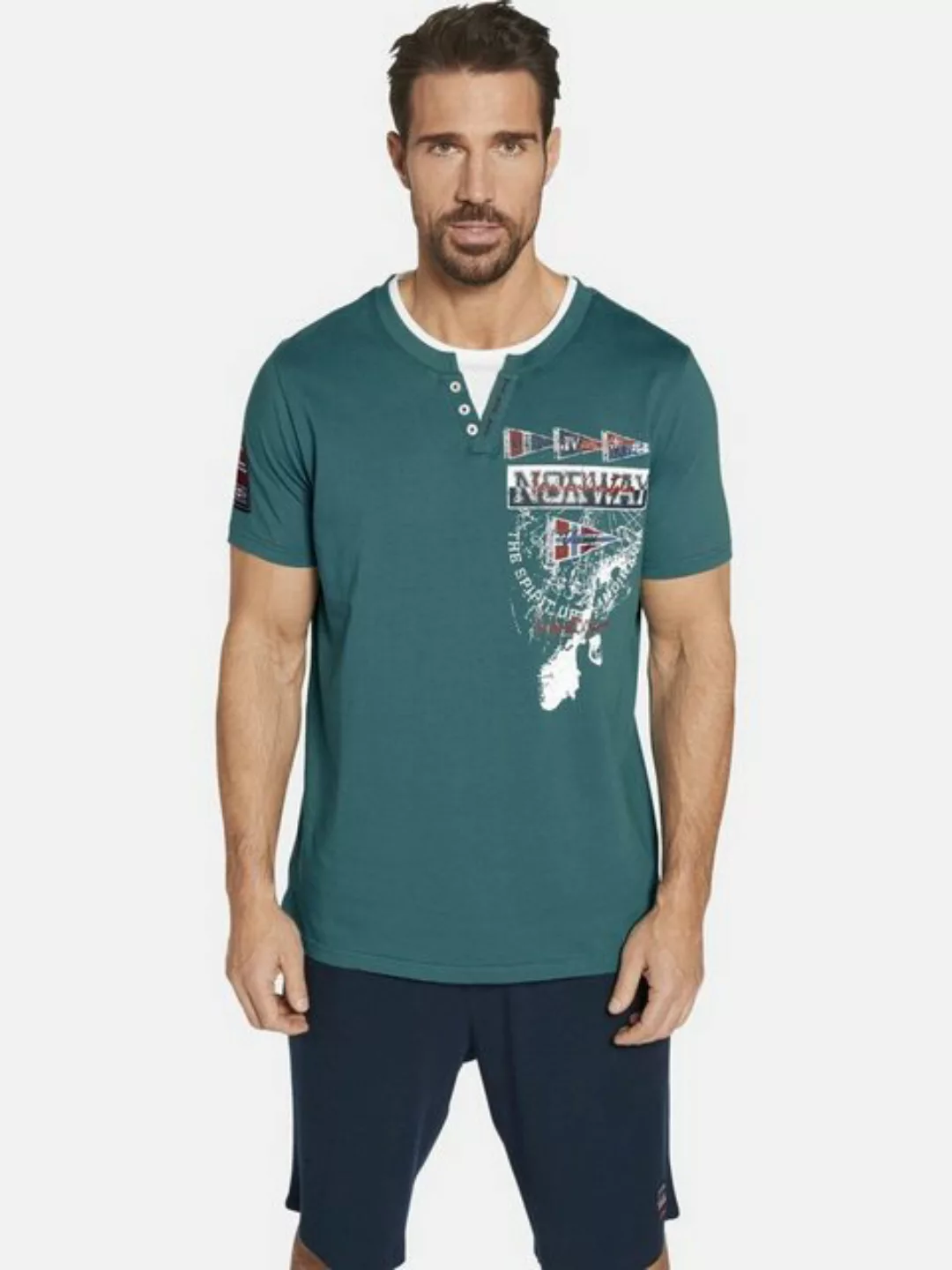 Jan Vanderstorm T-Shirt PEDER mit 3-fach Knopfleiste günstig online kaufen