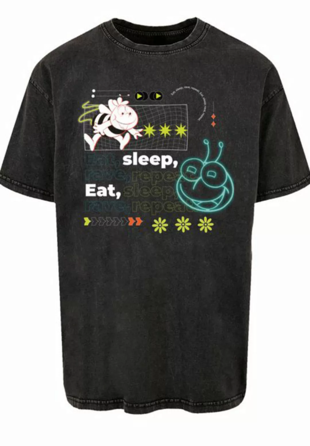 F4NT4STIC T-Shirt "Die Biene Maja Eat Sleep Rave Repeat", Retro, Heroes of günstig online kaufen