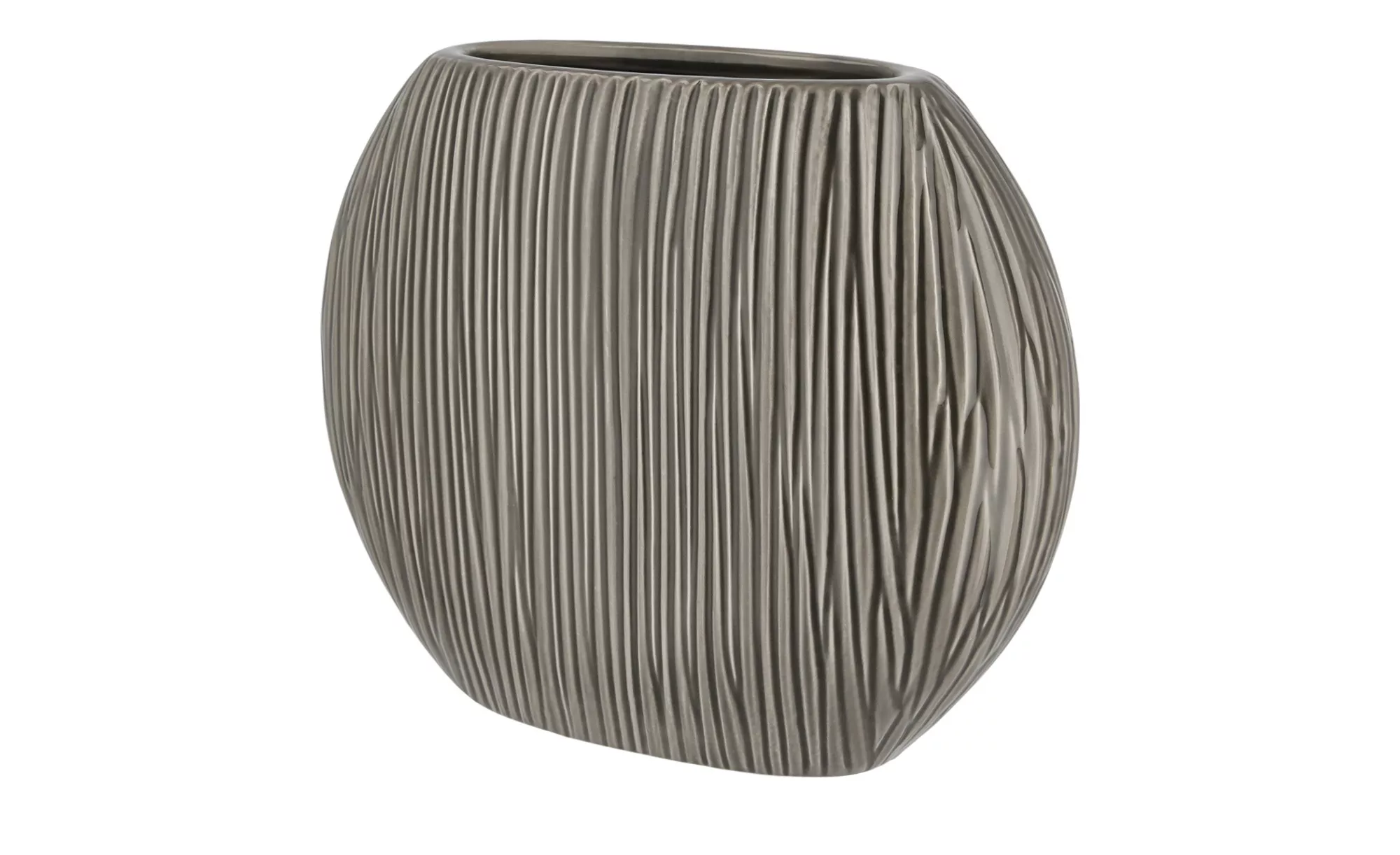 Vase - grau - Keramik - 24 cm - 20 cm - 9 cm - Dekoration > Vasen - Möbel K günstig online kaufen
