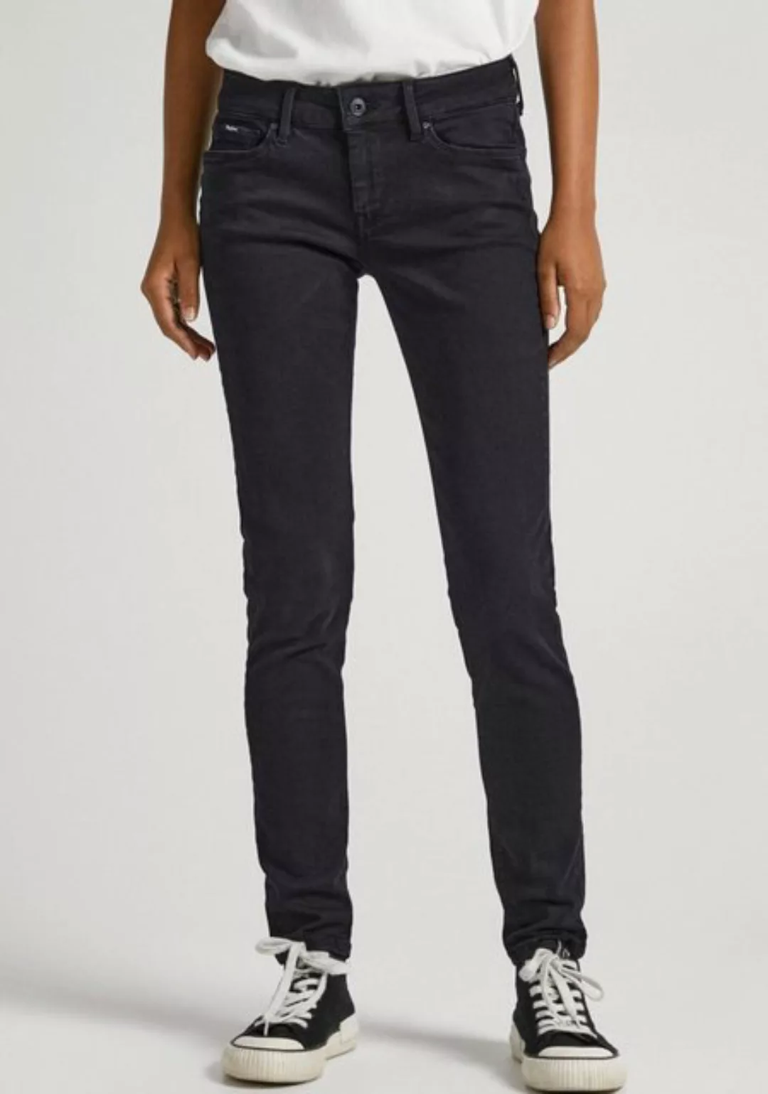 Pepe Jeans Damen Jeans SOHO - Skinny Fit - Schwarz - Black Washed günstig online kaufen