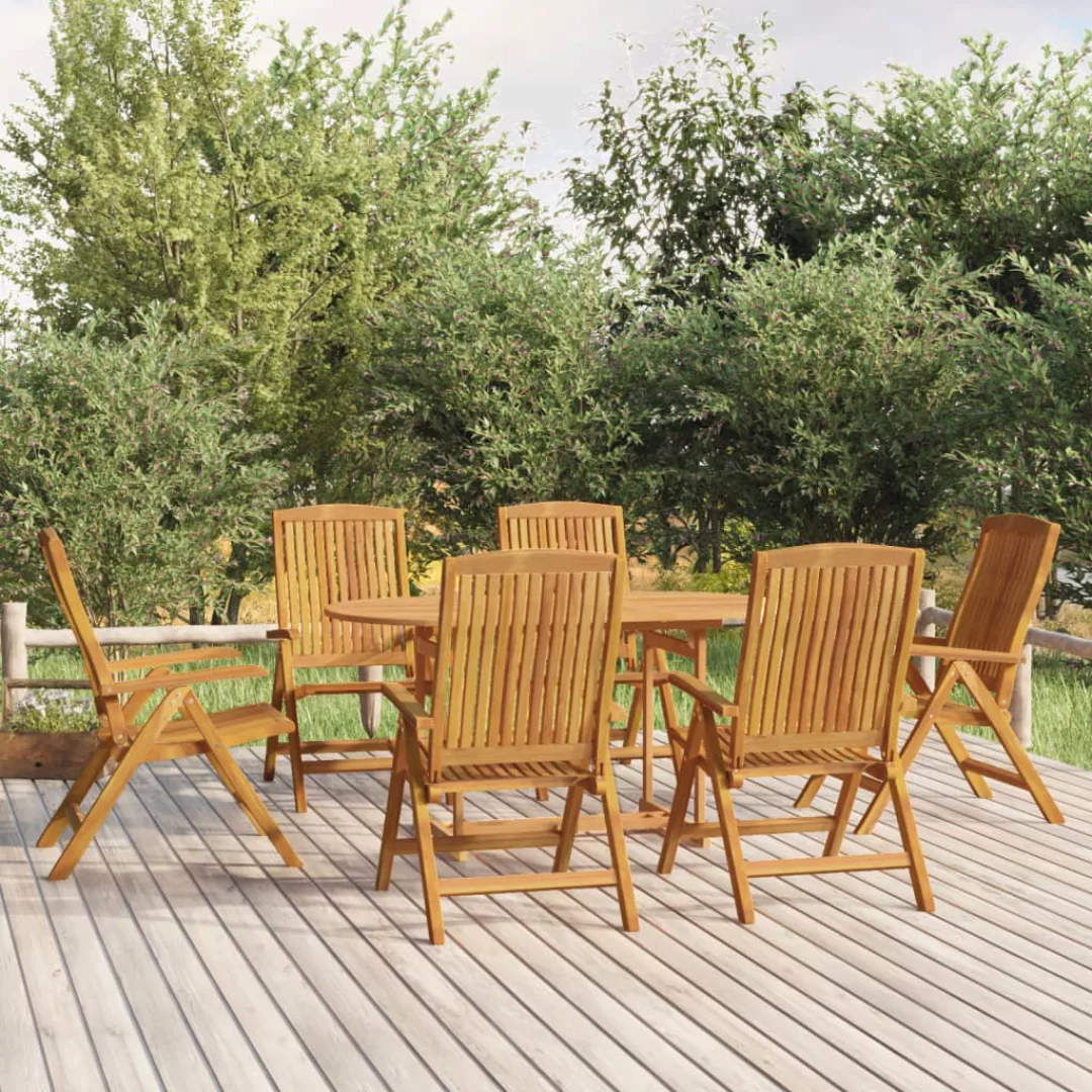 Vidaxl Gartenstühle 6 Stk. Verstellbar Massivholz Teak günstig online kaufen