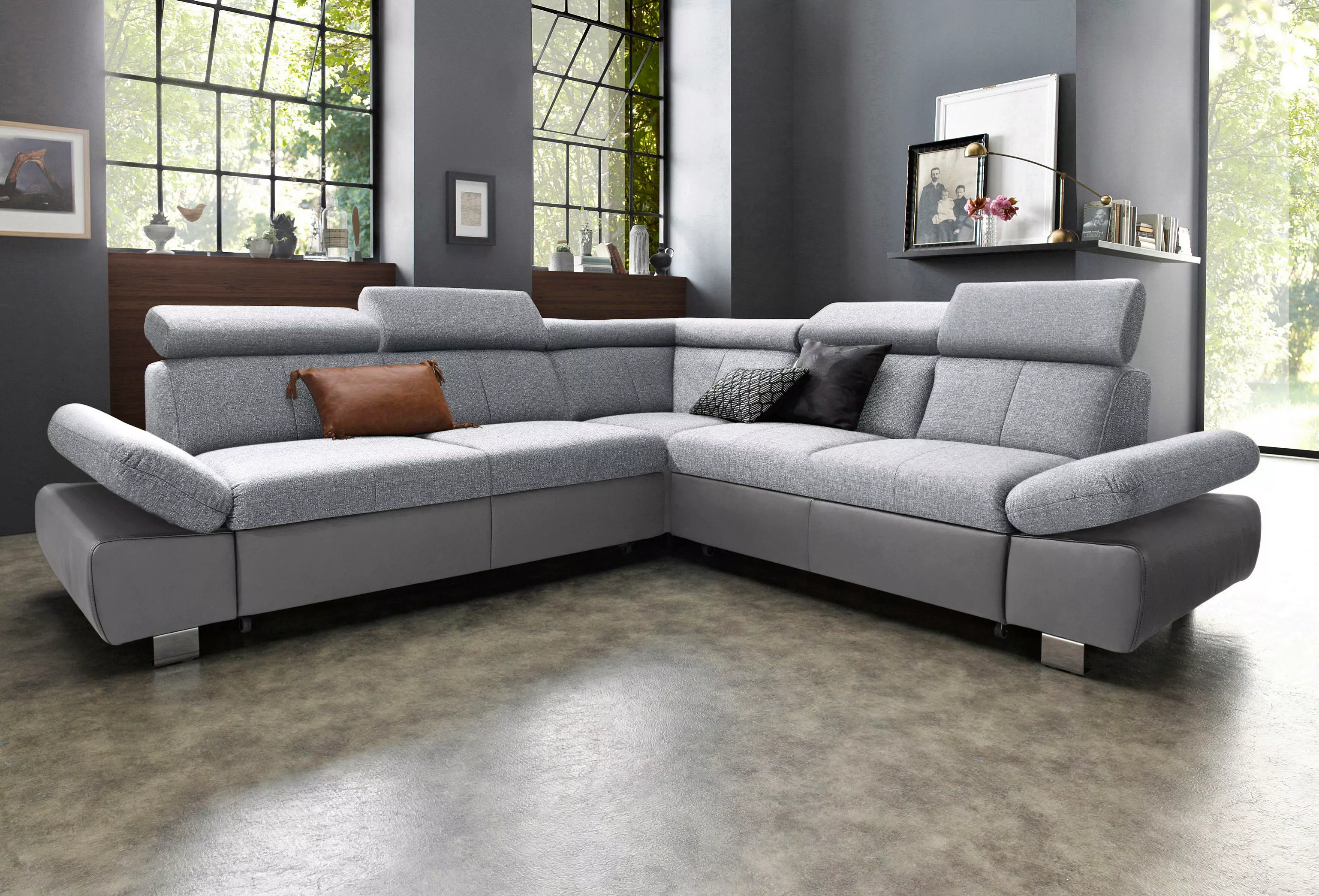 exxpo - sofa fashion Ecksofa »Happy, L-Form«, inkl. Kopf- und Armteilverste günstig online kaufen