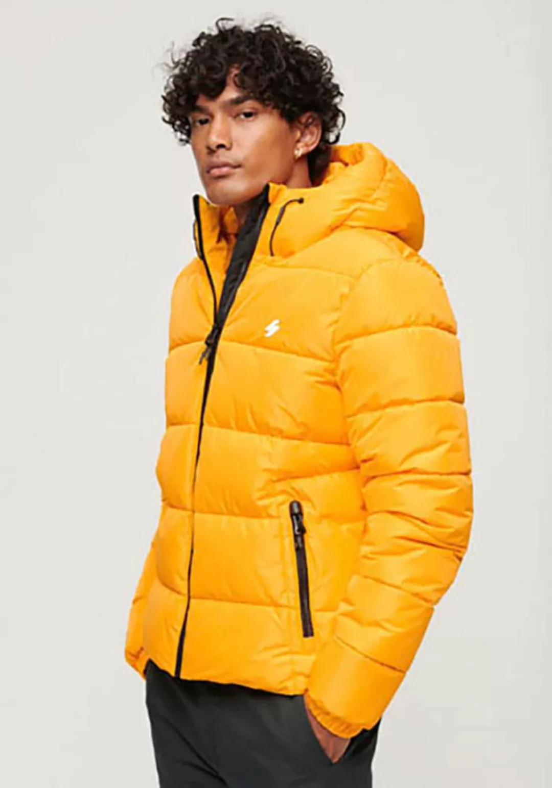 Superdry Steppjacke "HOODED SPORTS PUFFR JACKET", mit Kapuze, mit kontrastf günstig online kaufen