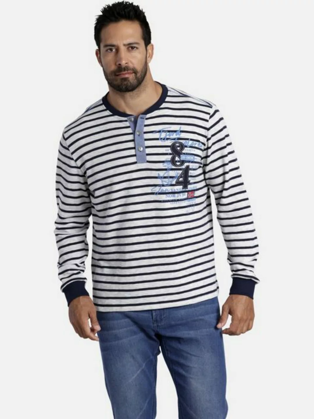 Jan Vanderstorm Sweatshirt ODALFRIED aus reiner Baumwolle günstig online kaufen