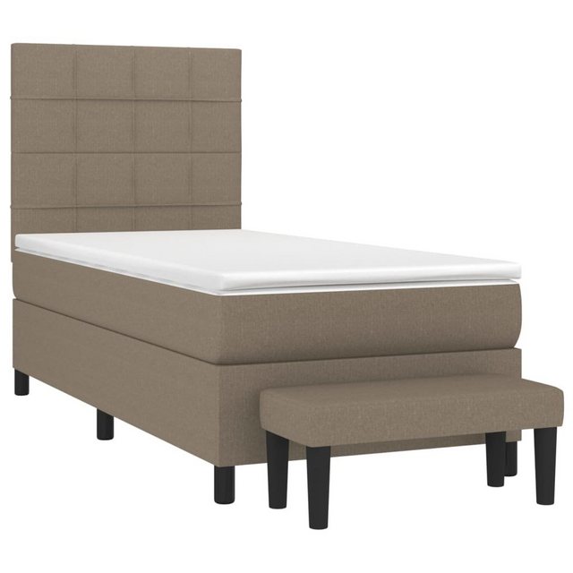 vidaXL Bett Boxspringbett mit Matratze Taupe 90x200 cm Stoff günstig online kaufen