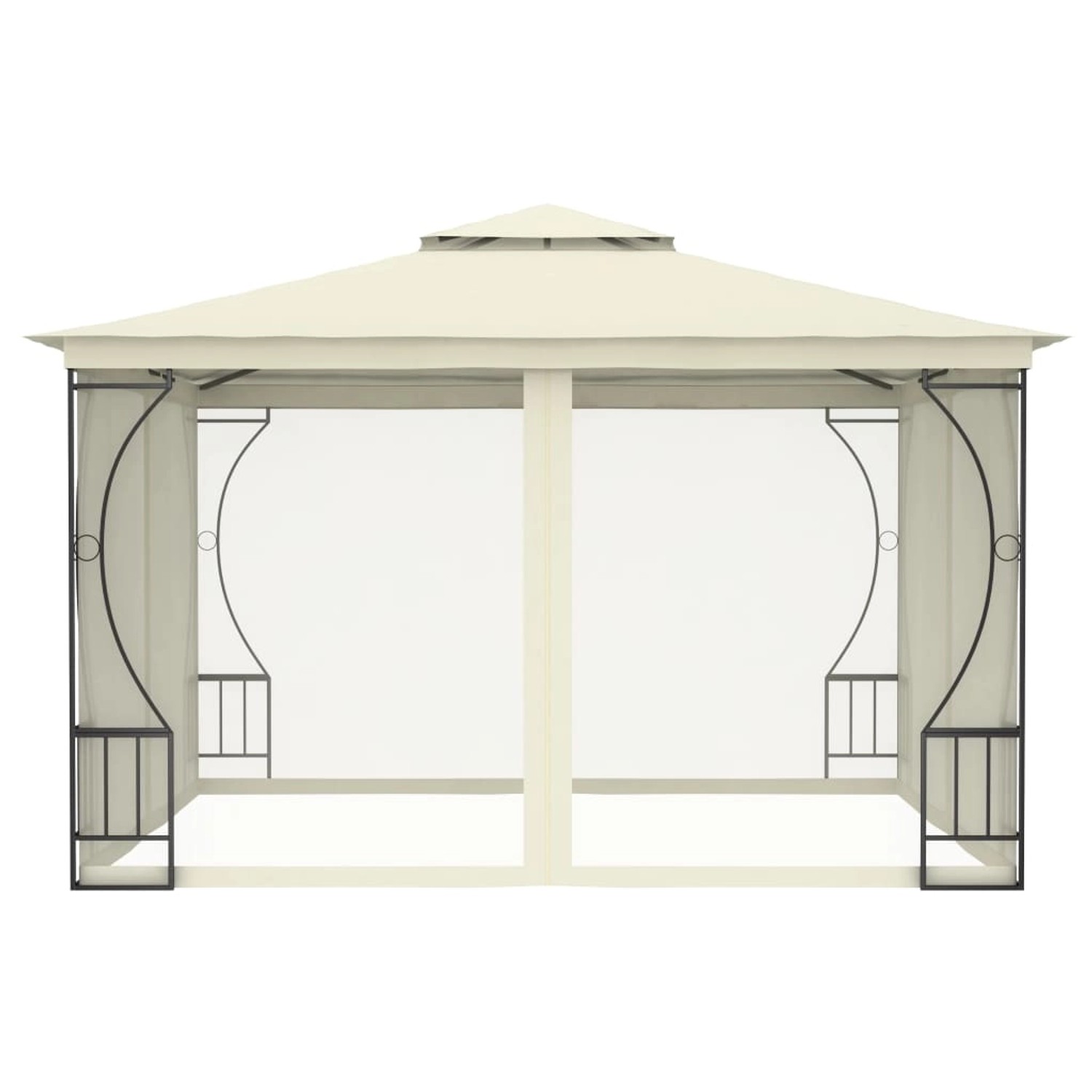 Pavillon Mit Vorhängen 300x300x265 Cm Creme günstig online kaufen