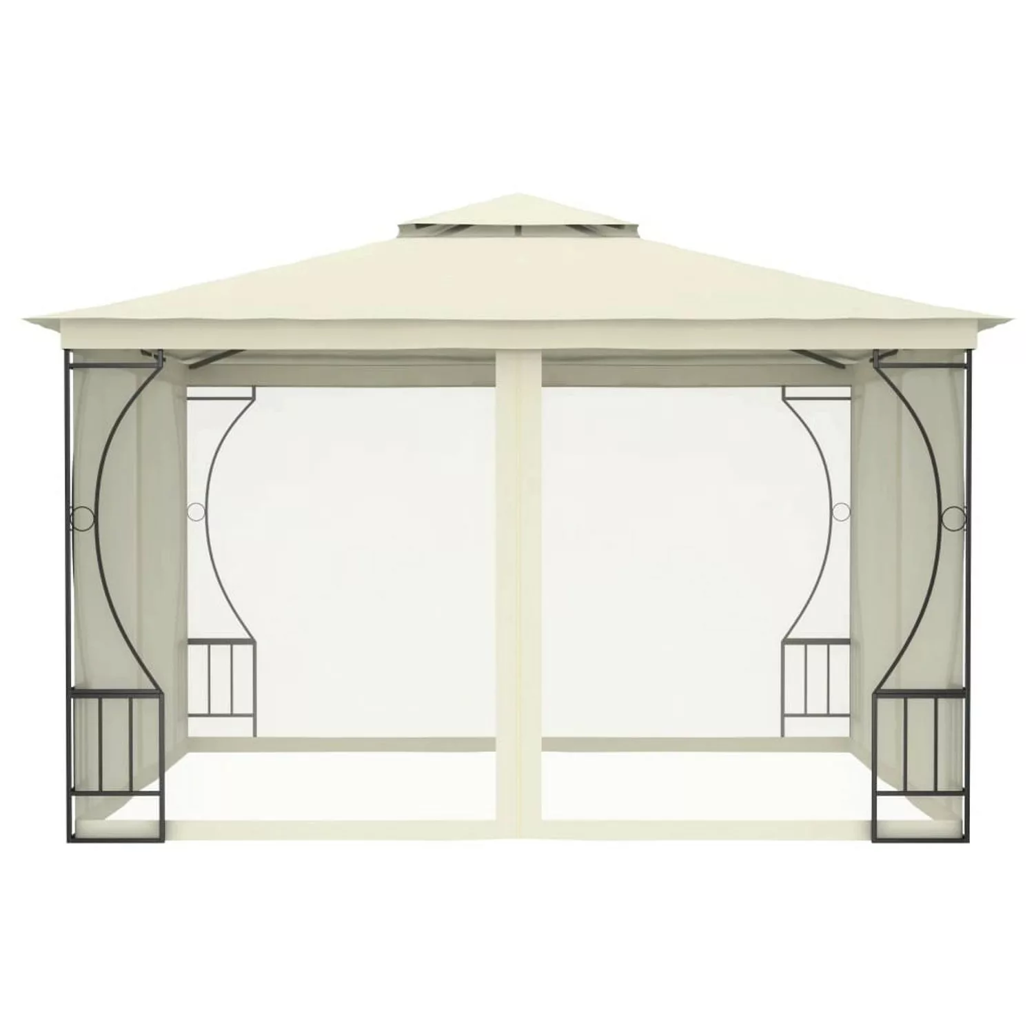 Pavillon Mit Vorhängen 300x300x265 Cm Creme günstig online kaufen