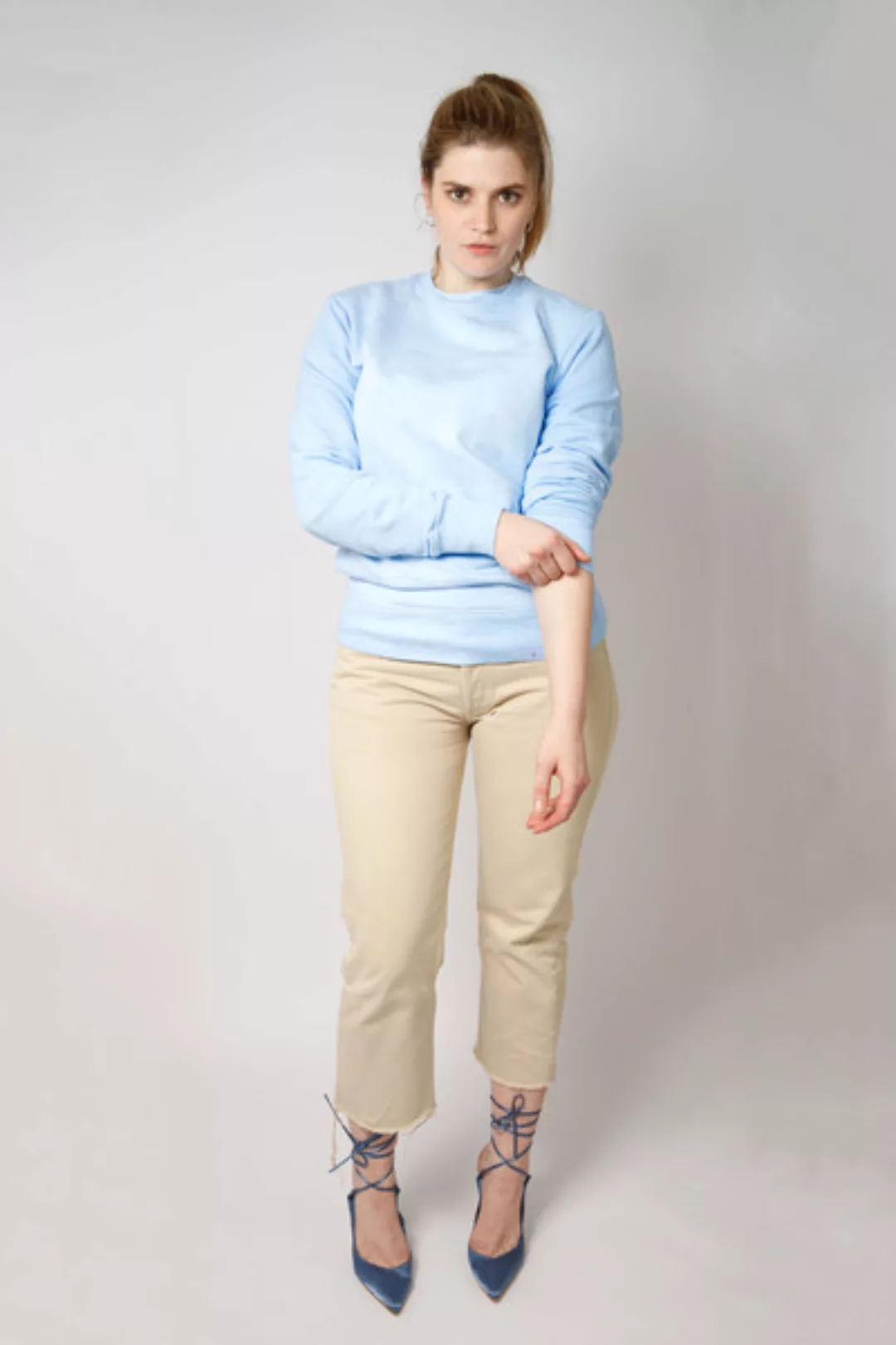 Damen Batik Sweater Aus Bio -Baumwolle, Eis Blau günstig online kaufen