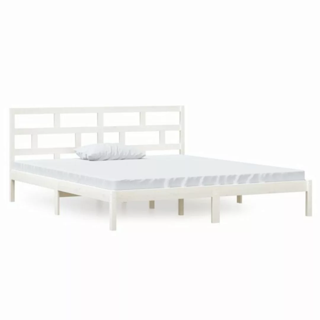 furnicato Bett Massivholzbett Weiß 135x190 cm günstig online kaufen